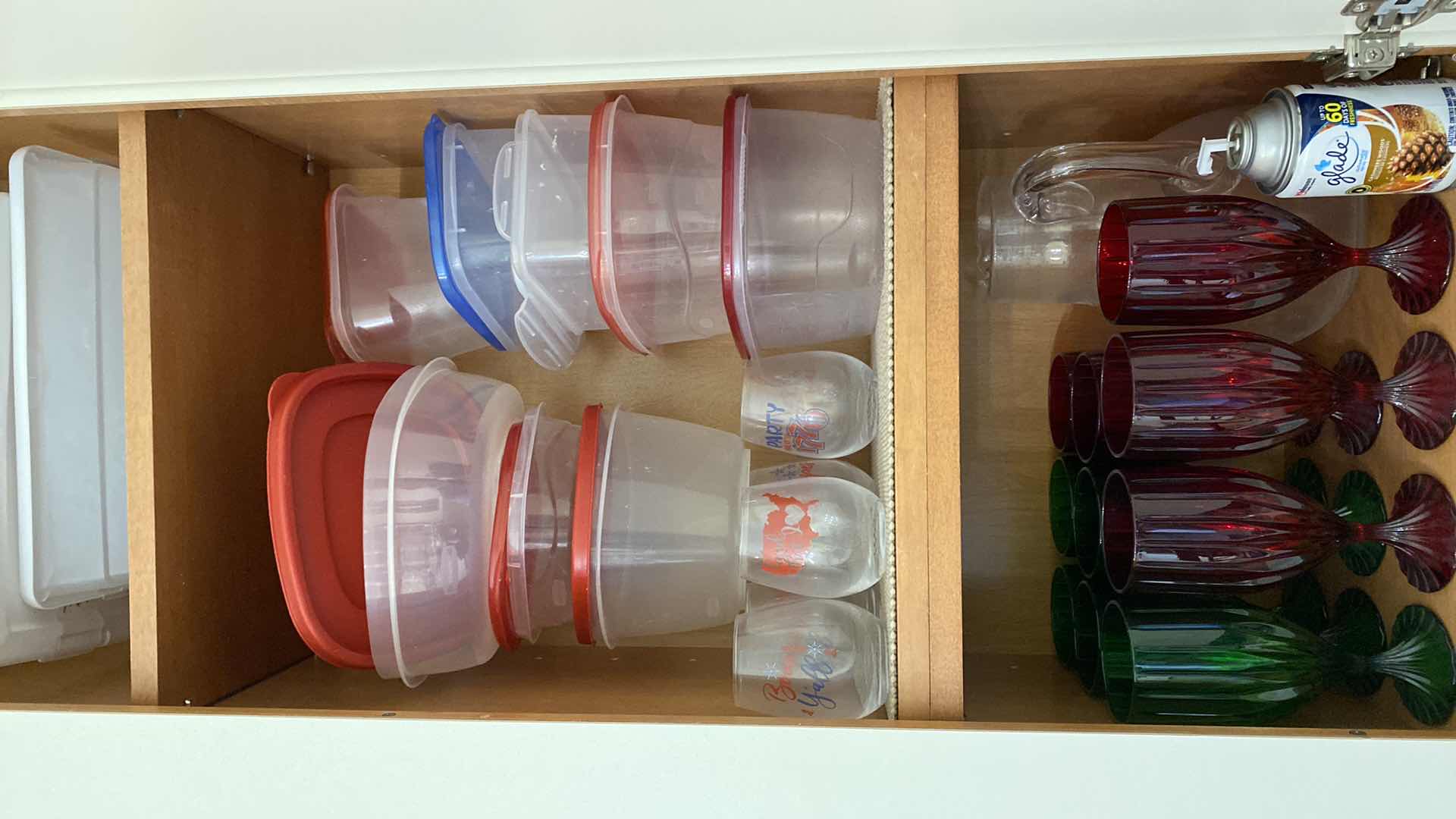 Photo 3 of CONTENTS KITCHEN CABINET GLASSES AND PLASTIC STORAGE