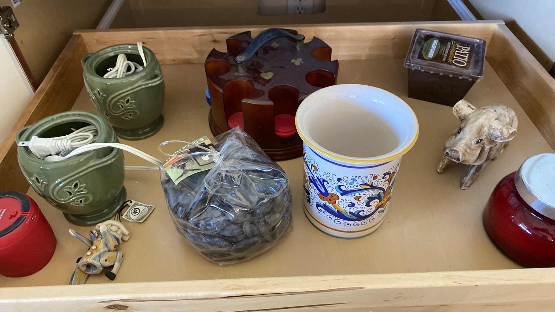 Photo 1 of CONTENTS OF CABINET FAMILY ROOM PLATTERS AND HOUSEHOLD ITEMS