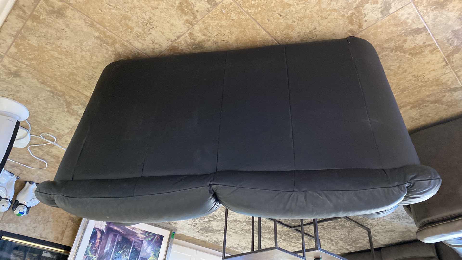 Photo 1 of 58” BLACK BONDED LOVE SEAT