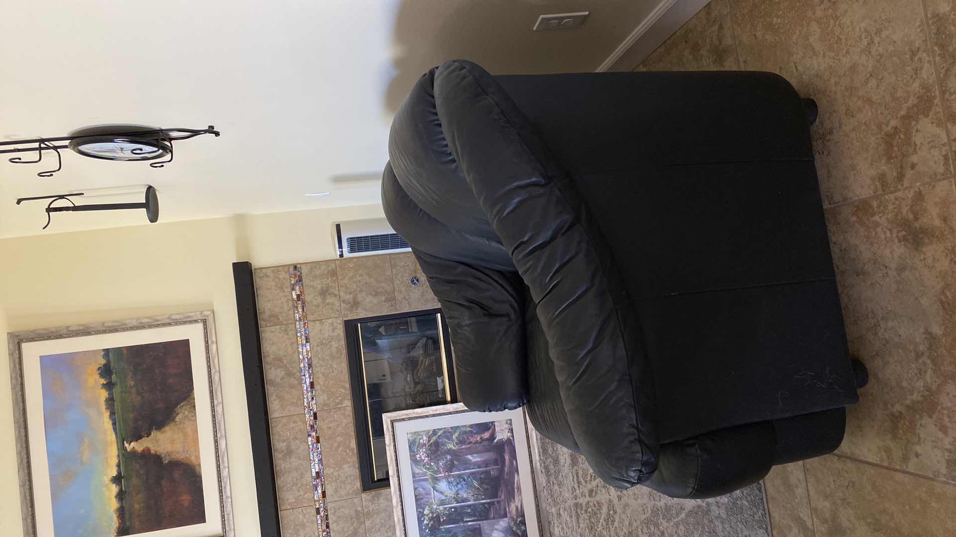 Photo 1 of 58” BLACK BONDED LOVE SEAT