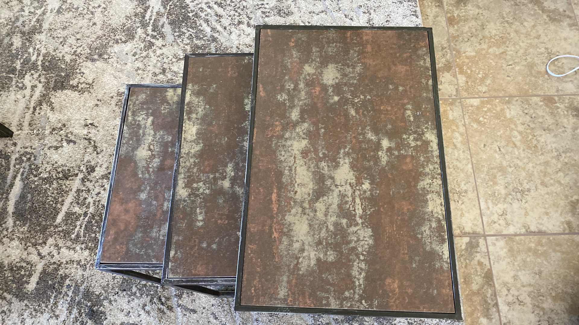 Photo 4 of 3 NESTING END TABLES FAMILY ROOM LARGEST 24 1/2” x 16” H 24”