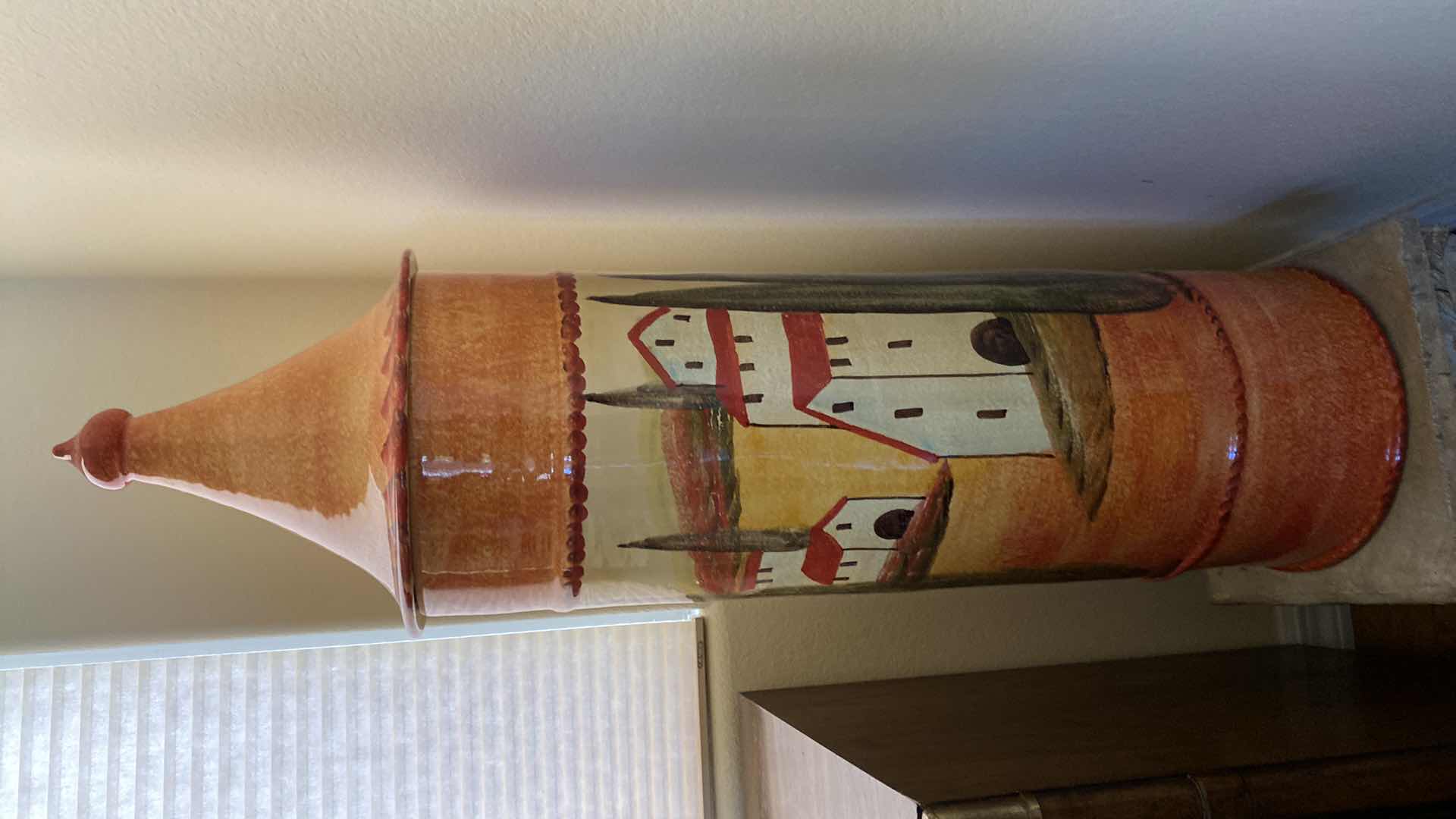 Photo 2 of CERAMIC TUSCAN DECOR ON PEDESTAL CERAMIC IS 34”