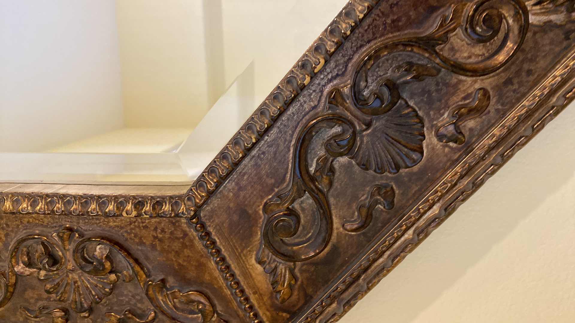 Photo 3 of BEVELED MIRROR WITH ORNATER RESIN FRAME 38” X 30”