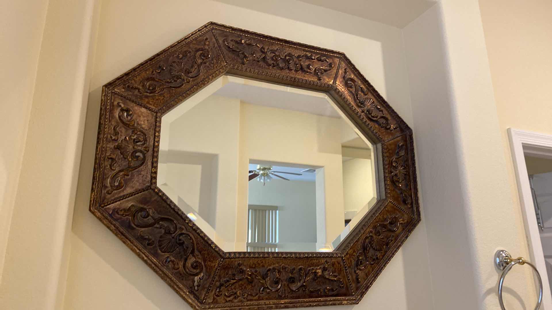 Photo 2 of BEVELED MIRROR WITH ORNATER RESIN FRAME 38” X 30”