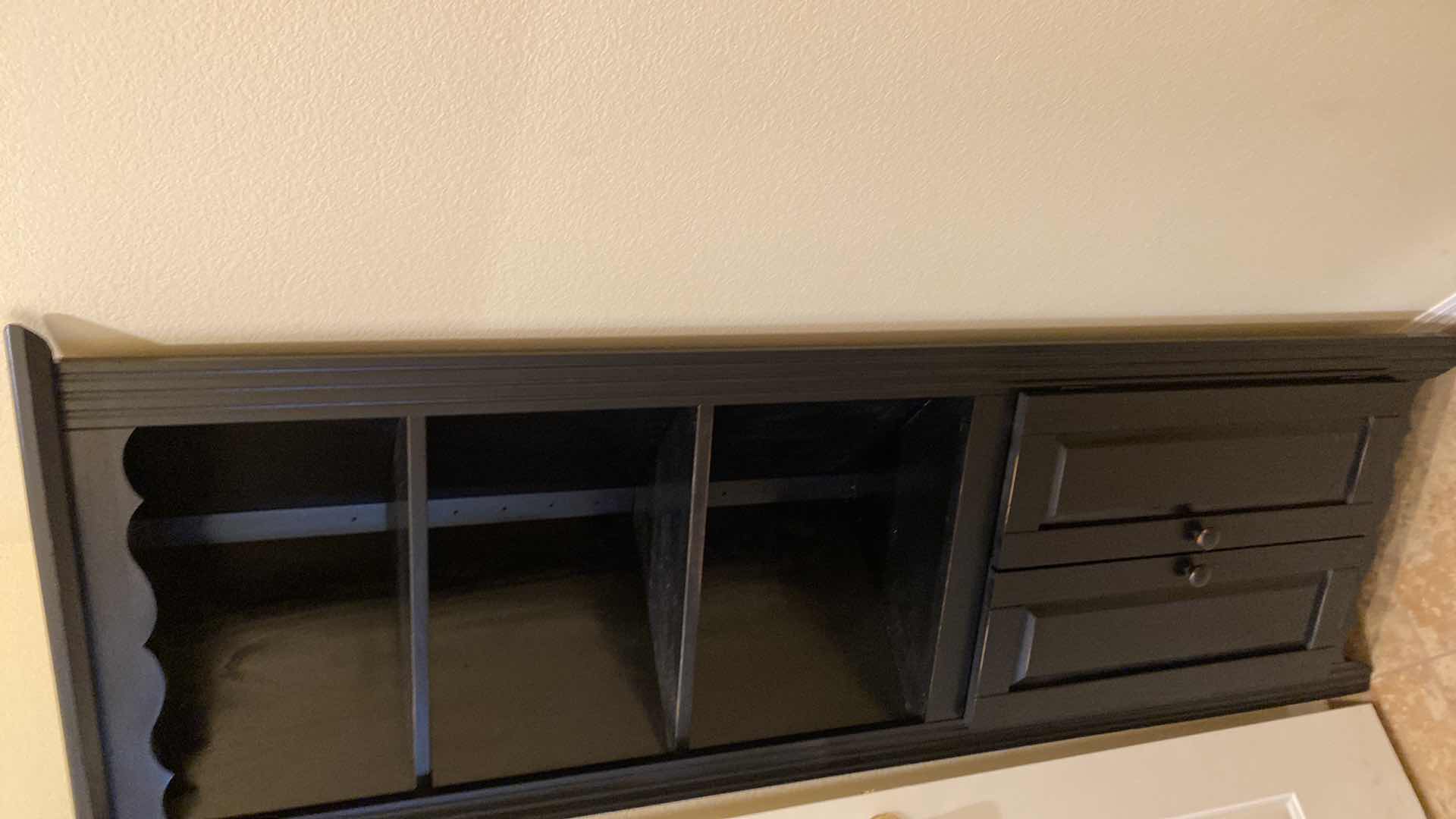 Photo 1 of DARK WOOD CORNER STORAGE UNIT IN DOWNSTAIRS BATH 23 1/2“ x 10 1/2“ H 72”