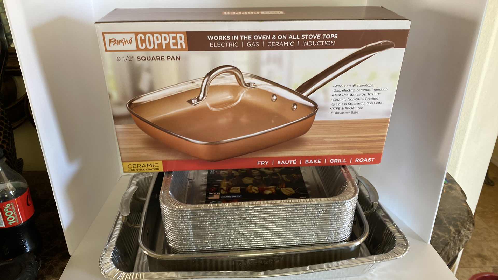 Photo 1 of ALUMINUM PANS AND COPPER PAN