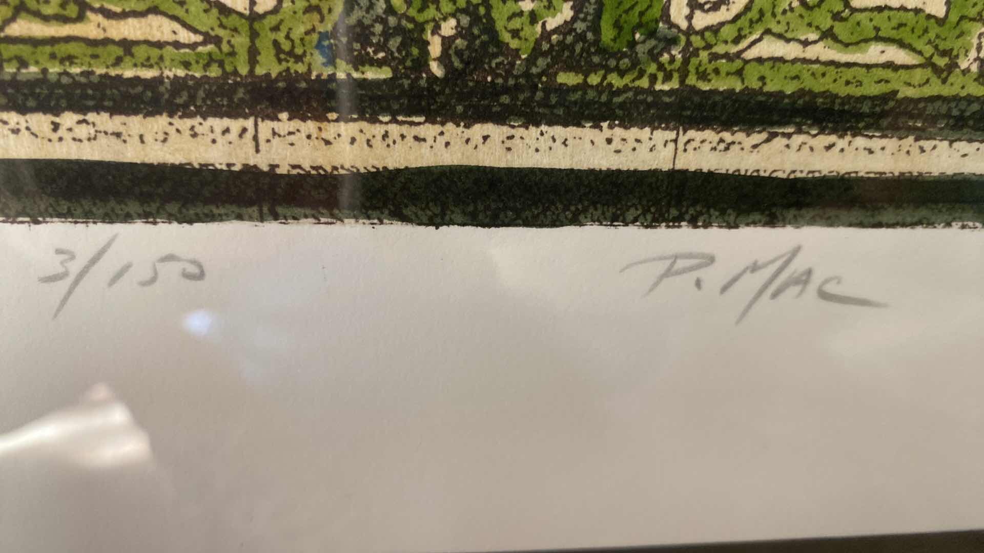 Photo 1 of FRAMED LAWRENCE UNLIMITED ARTWORK NOUVEAU TILE II SIGNED 28 1/2“ x 35“