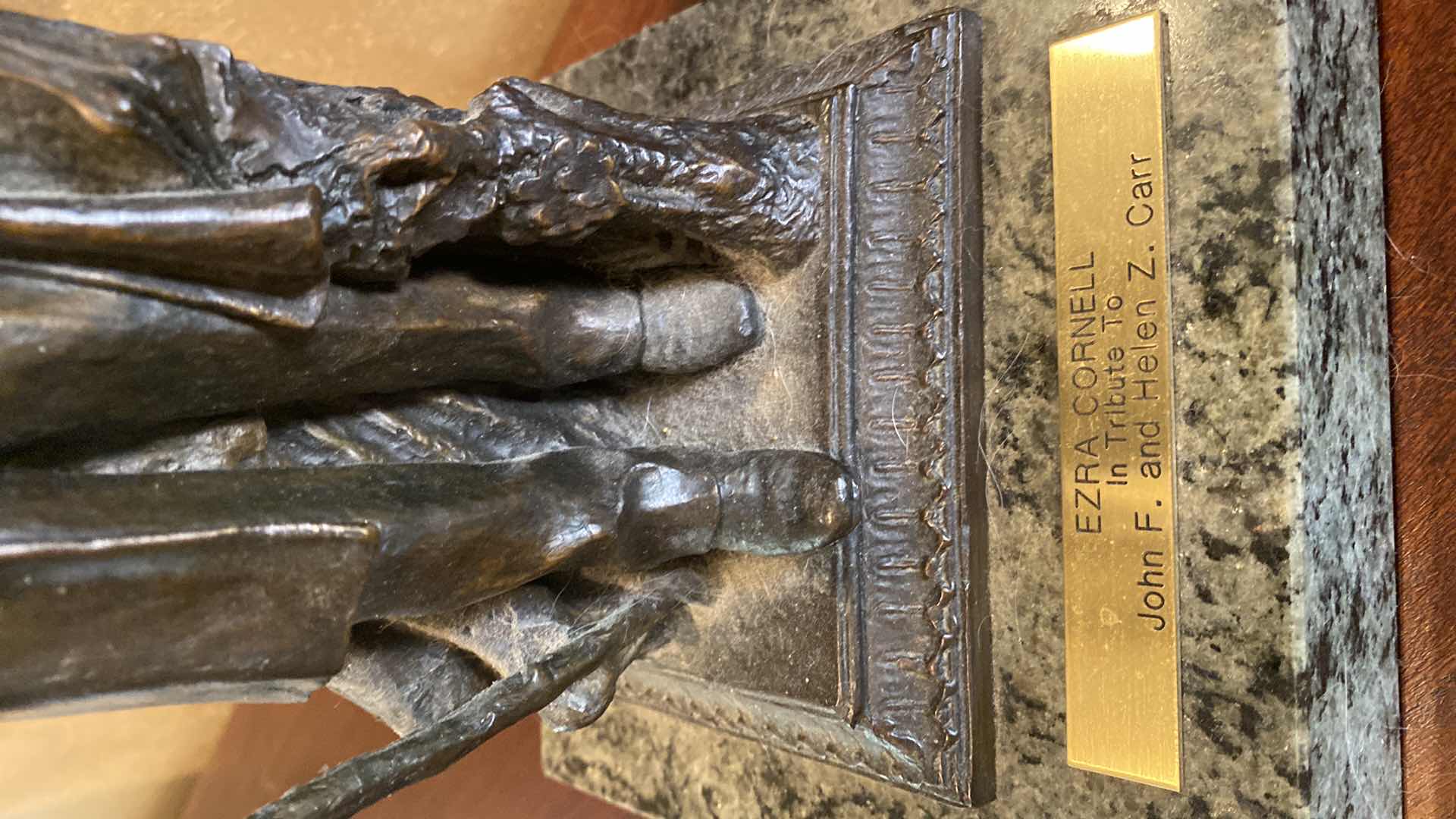 Photo 1 of ERZA CORNELL CAST STATUE ON MARBLE 7 1/2” x 14”