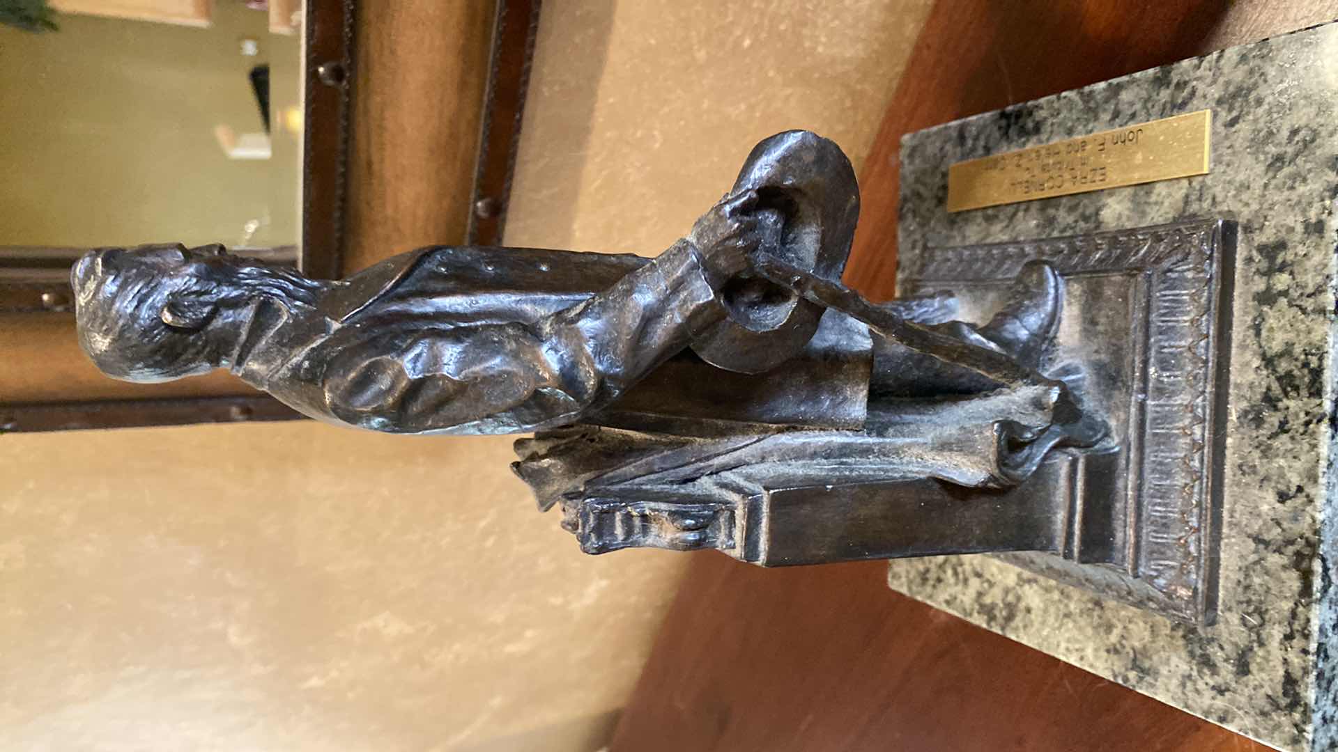 Photo 1 of ERZA CORNELL CAST STATUE ON MARBLE 7 1/2” x 14”