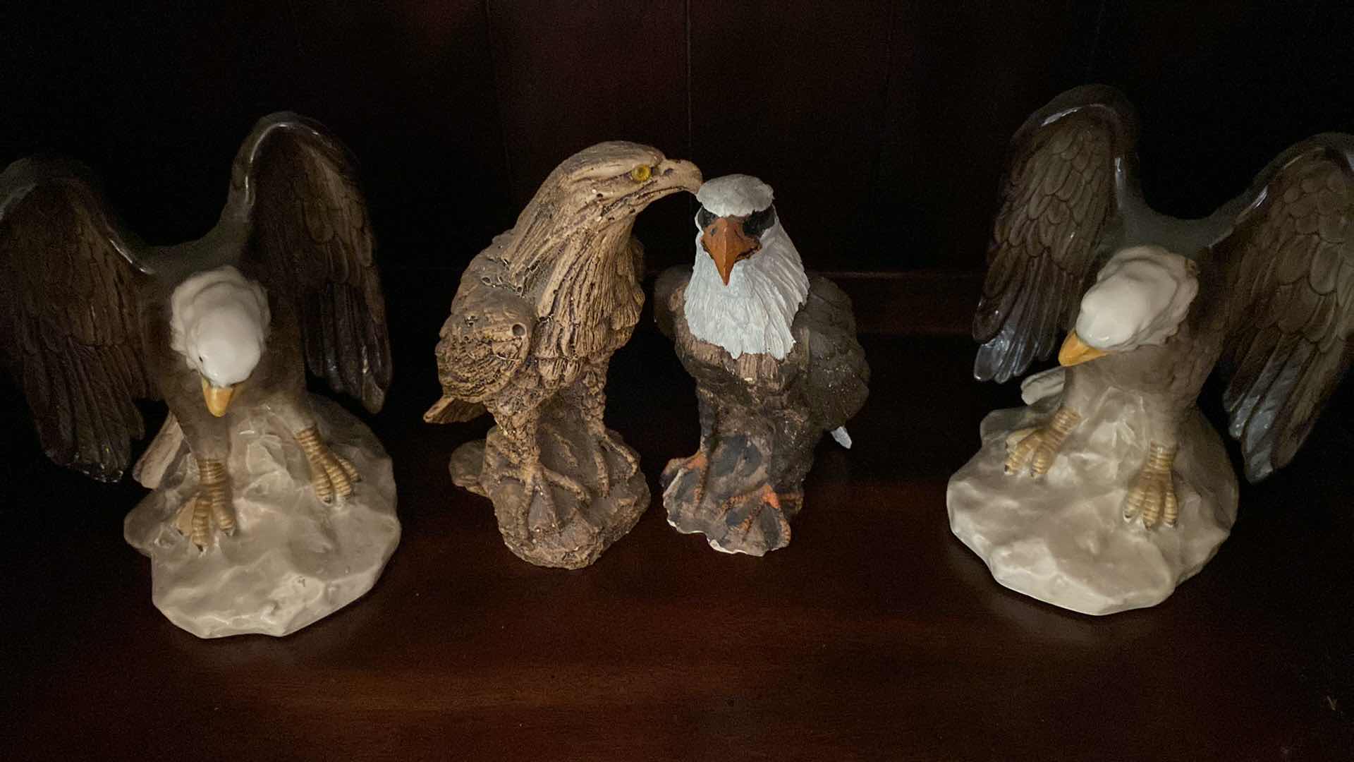 Photo 1 of 2 CERAMIC H 7.5” AND 2 WOOD H7.5” EAGLES