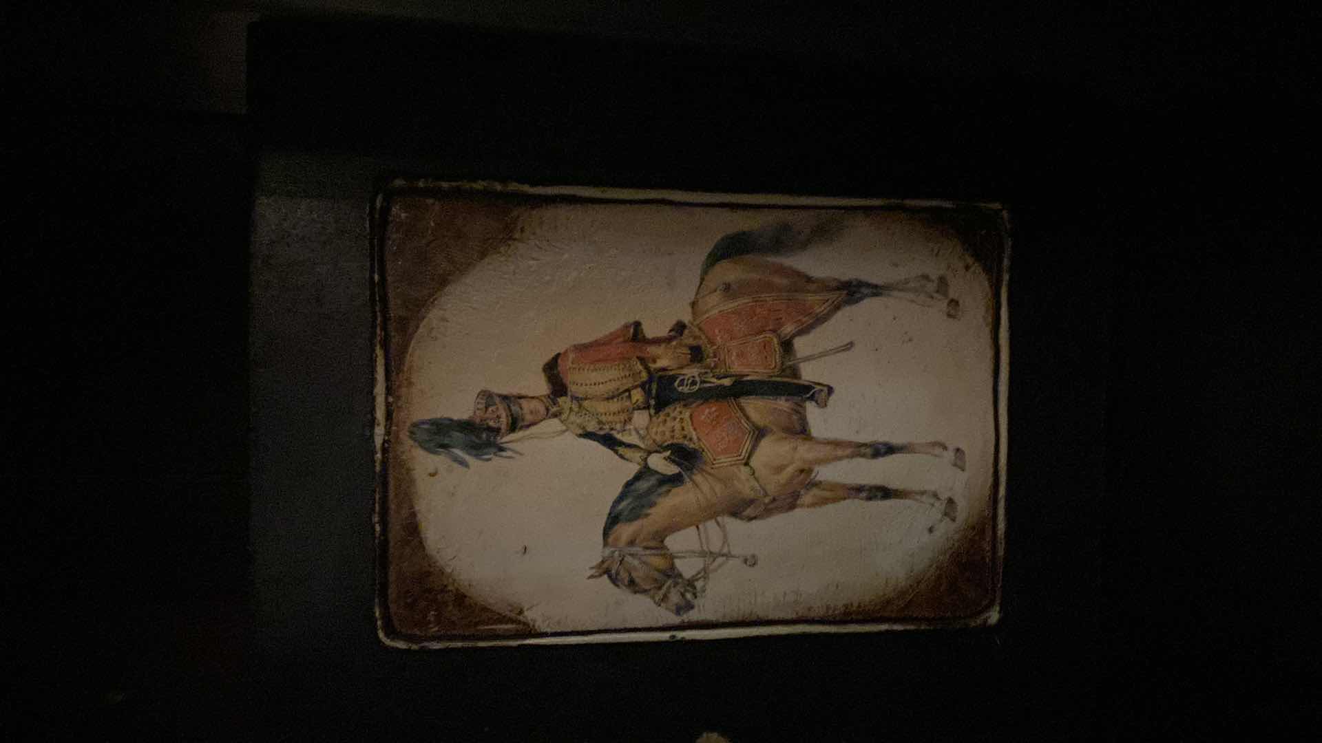 Photo 1 of ASIAN HORSE IN SHADOW BOX 12” x 11” AND 2 WOOD HORSE PLAQUES