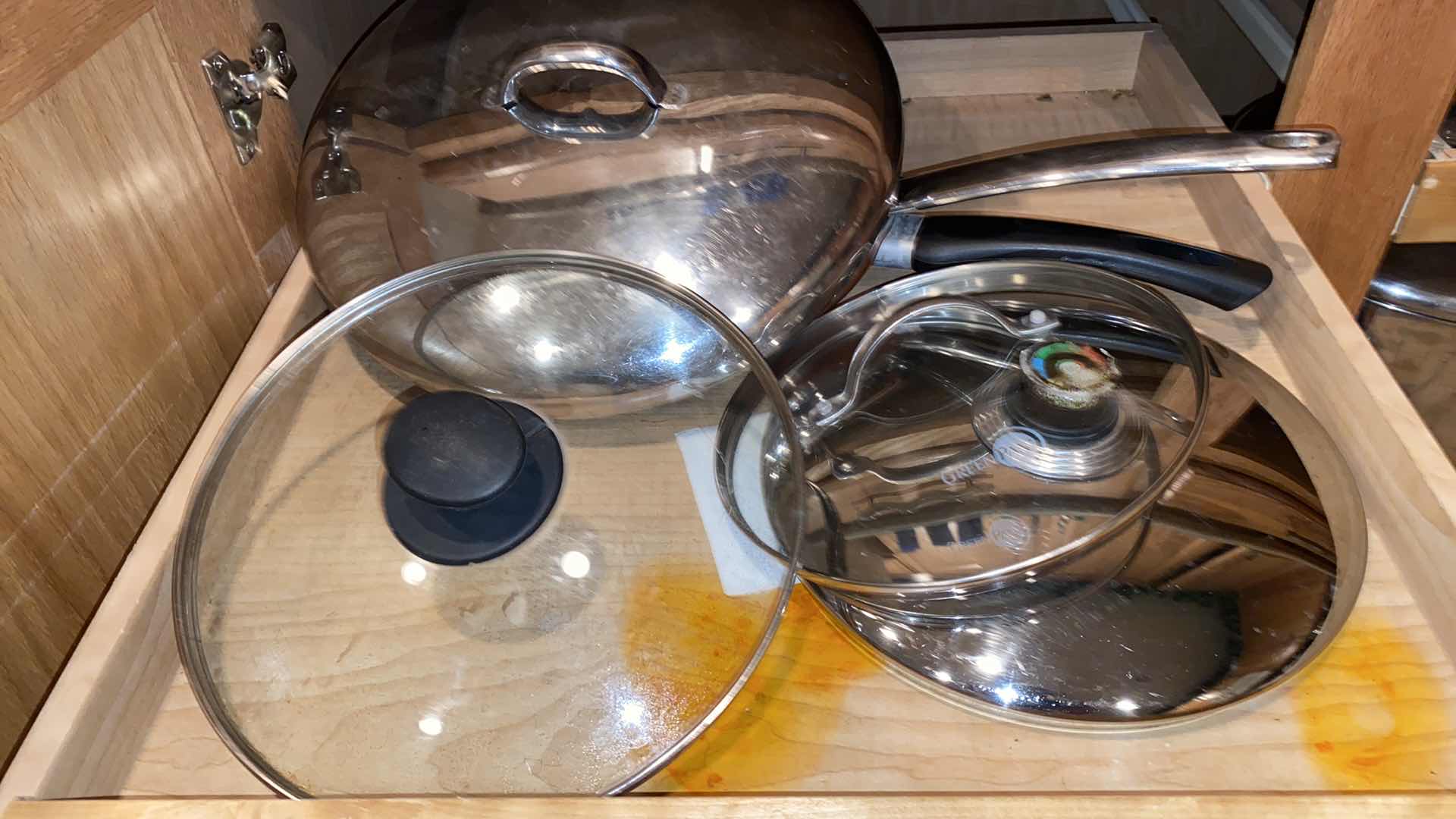 Photo 1 of CONTENTS OF CABINET POTS AND PANS