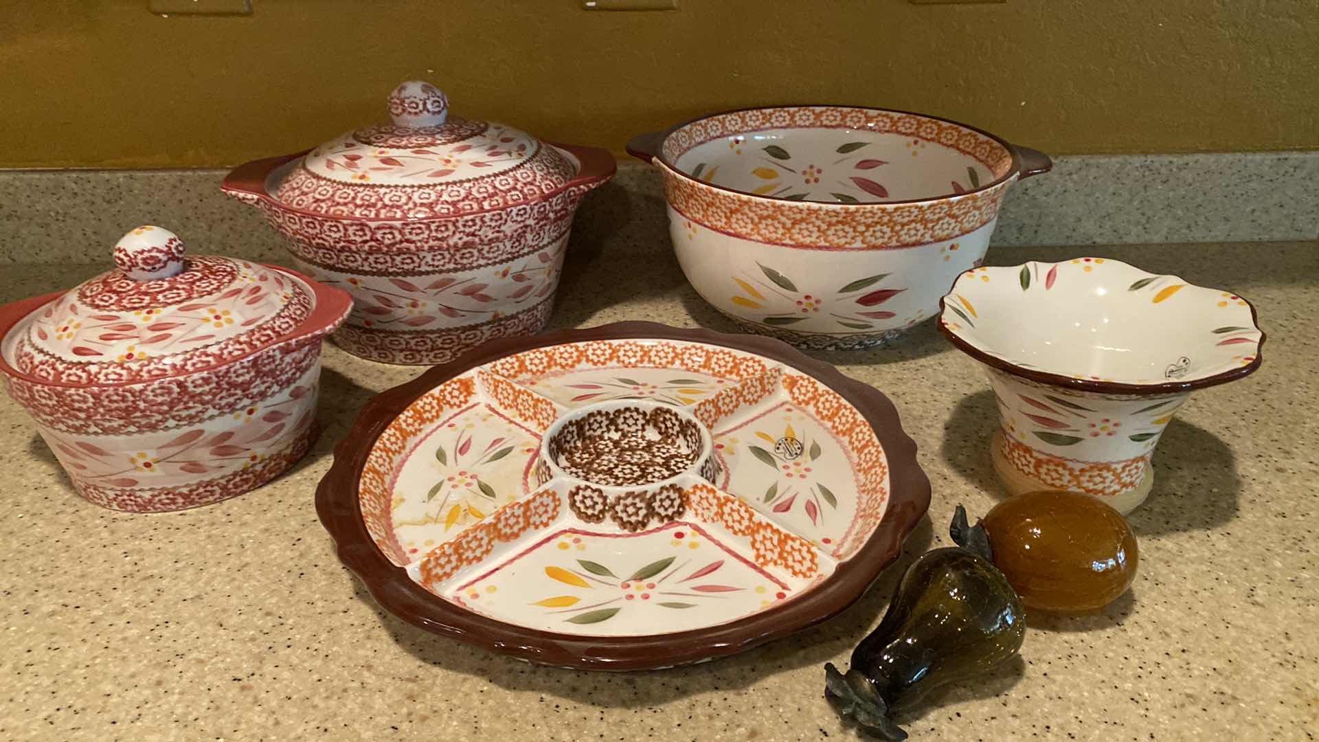 Photo 1 of HAND PAINTED CERAMIC BAKEWARE AND SERVE WARE