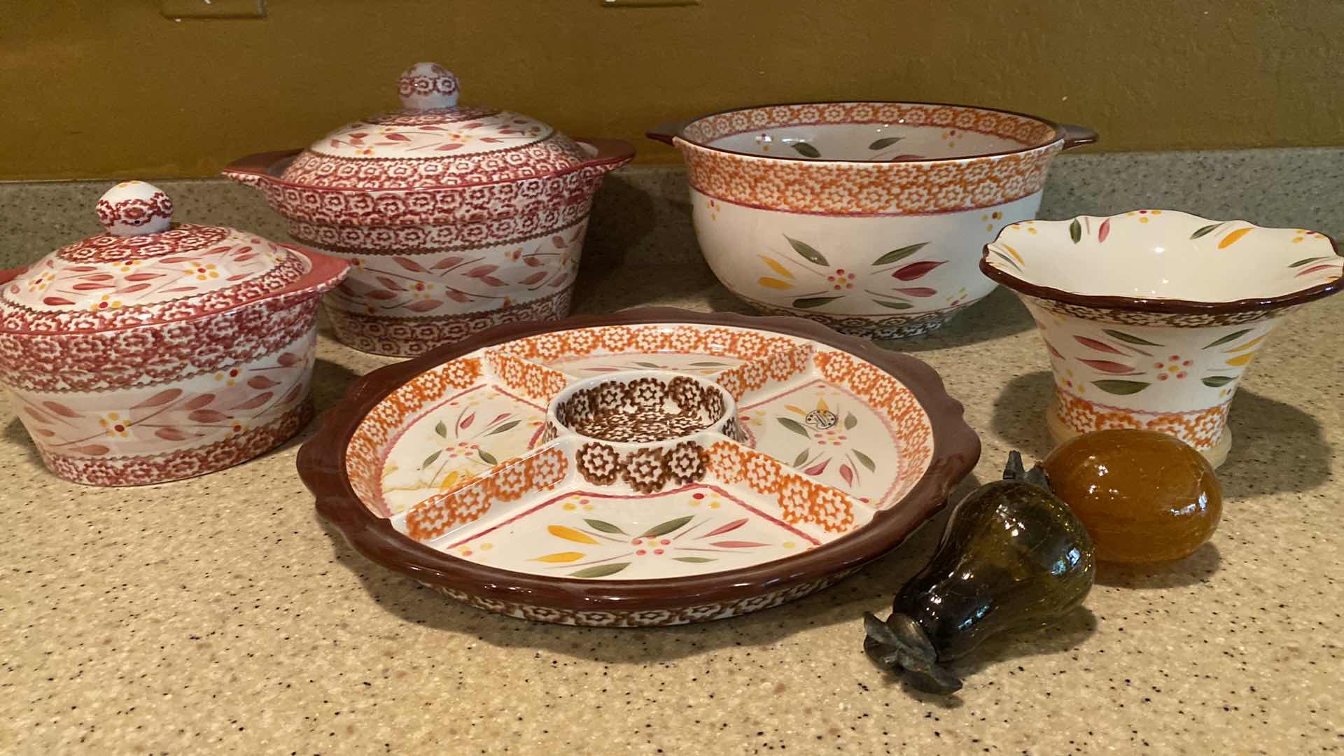 Photo 1 of HAND PAINTED CERAMIC BAKEWARE AND SERVE WARE