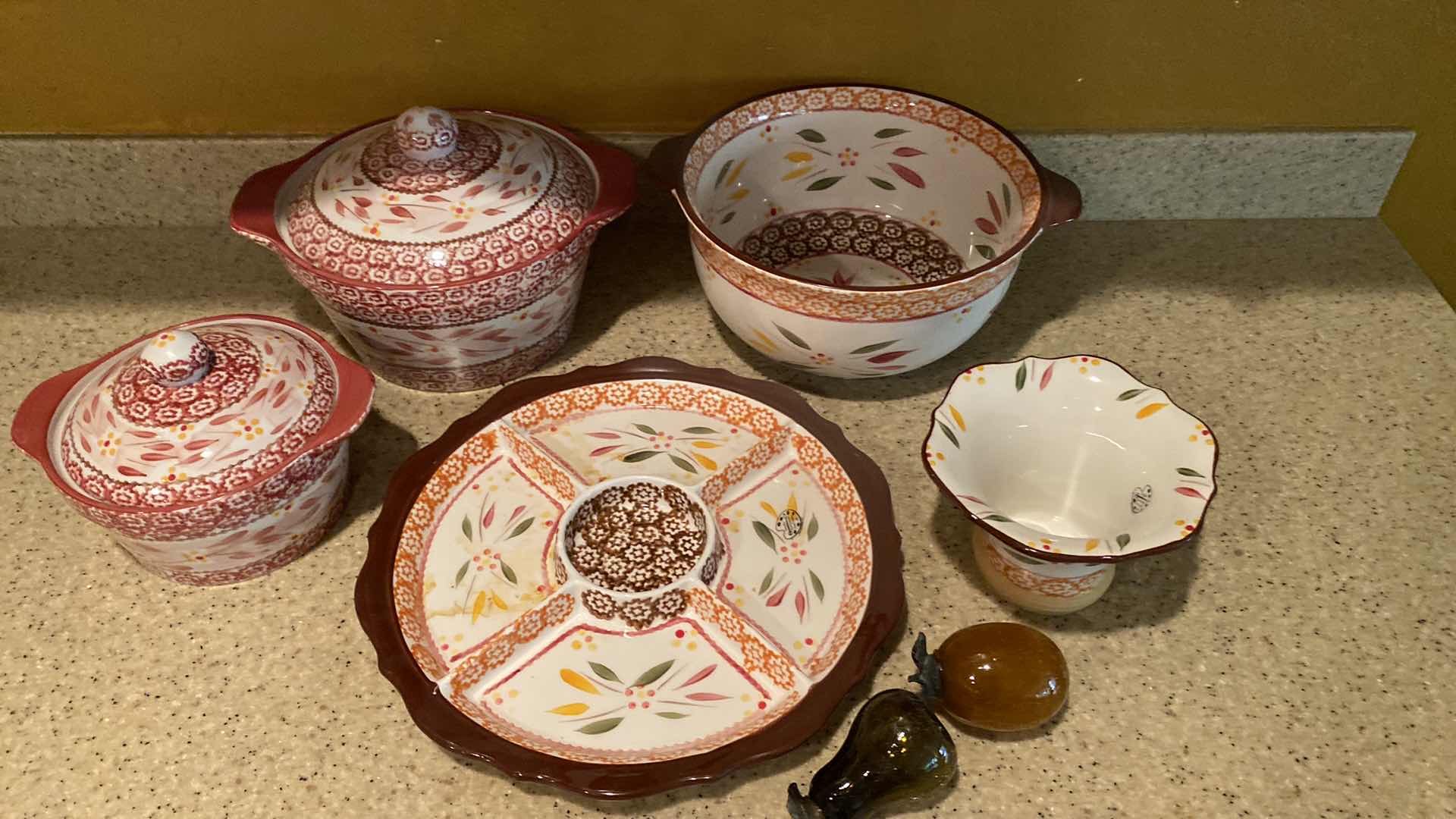 Photo 1 of HAND PAINTED CERAMIC BAKEWARE AND SERVE WARE