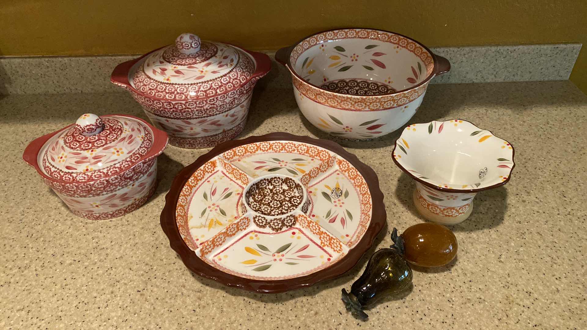 Photo 1 of HAND PAINTED CERAMIC BAKEWARE AND SERVE WARE