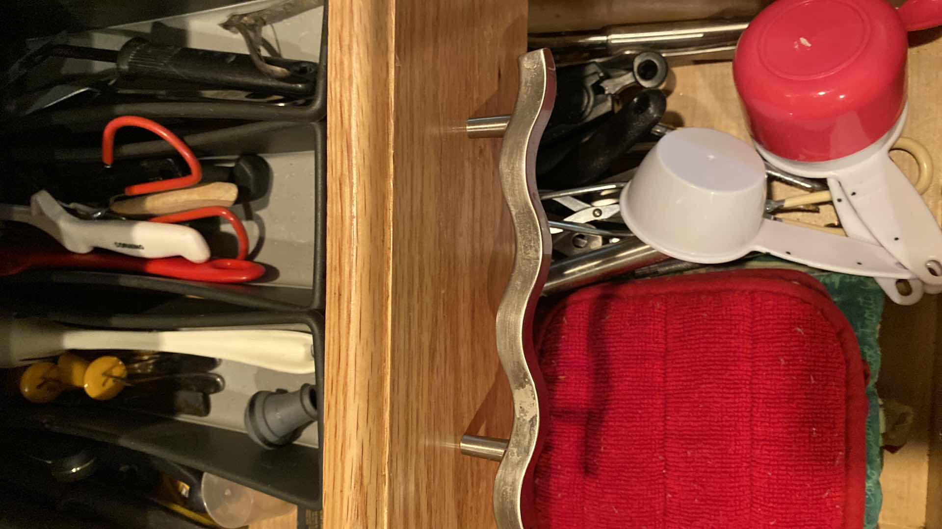 Photo 1 of CONTENTS OF 2 KITCHEN DRAWERS POT HOLDERS COOKING TOOLS