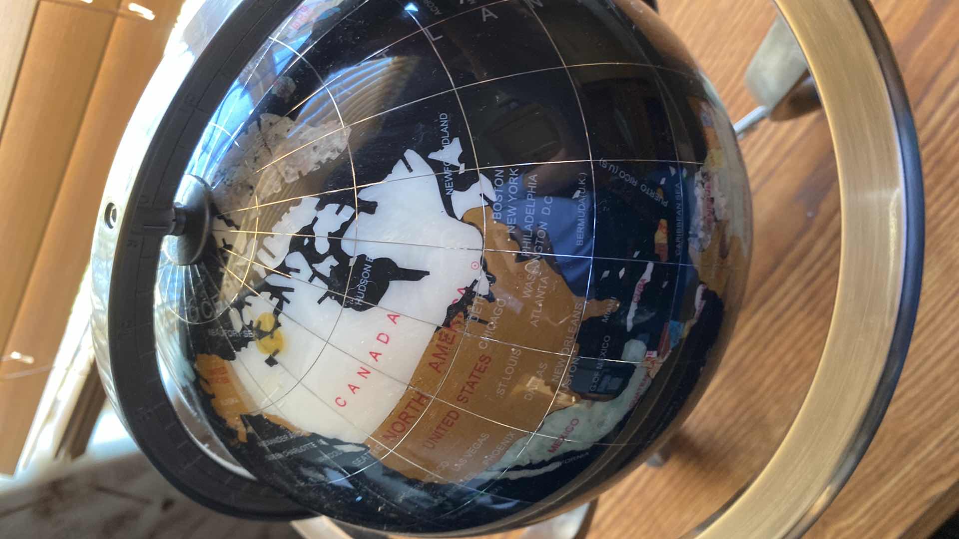 Photo 1 of BLACK GEMSTONE GLOBE WITH COMPASS 13“ x 13“
