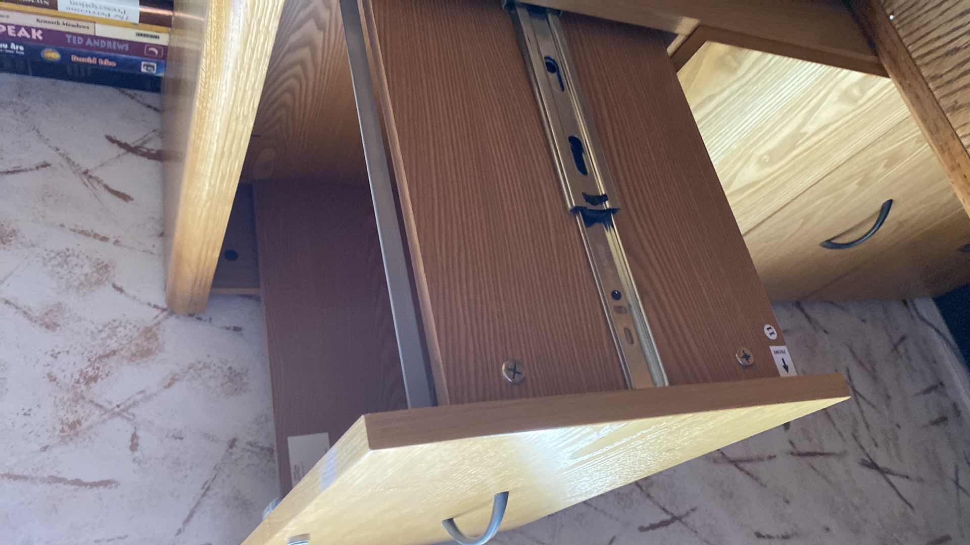 Photo 1 of LIGHT LAMINATED OAK 4 DRAWERS FILE CABINET 18 1/2“ x 18“ H 52”