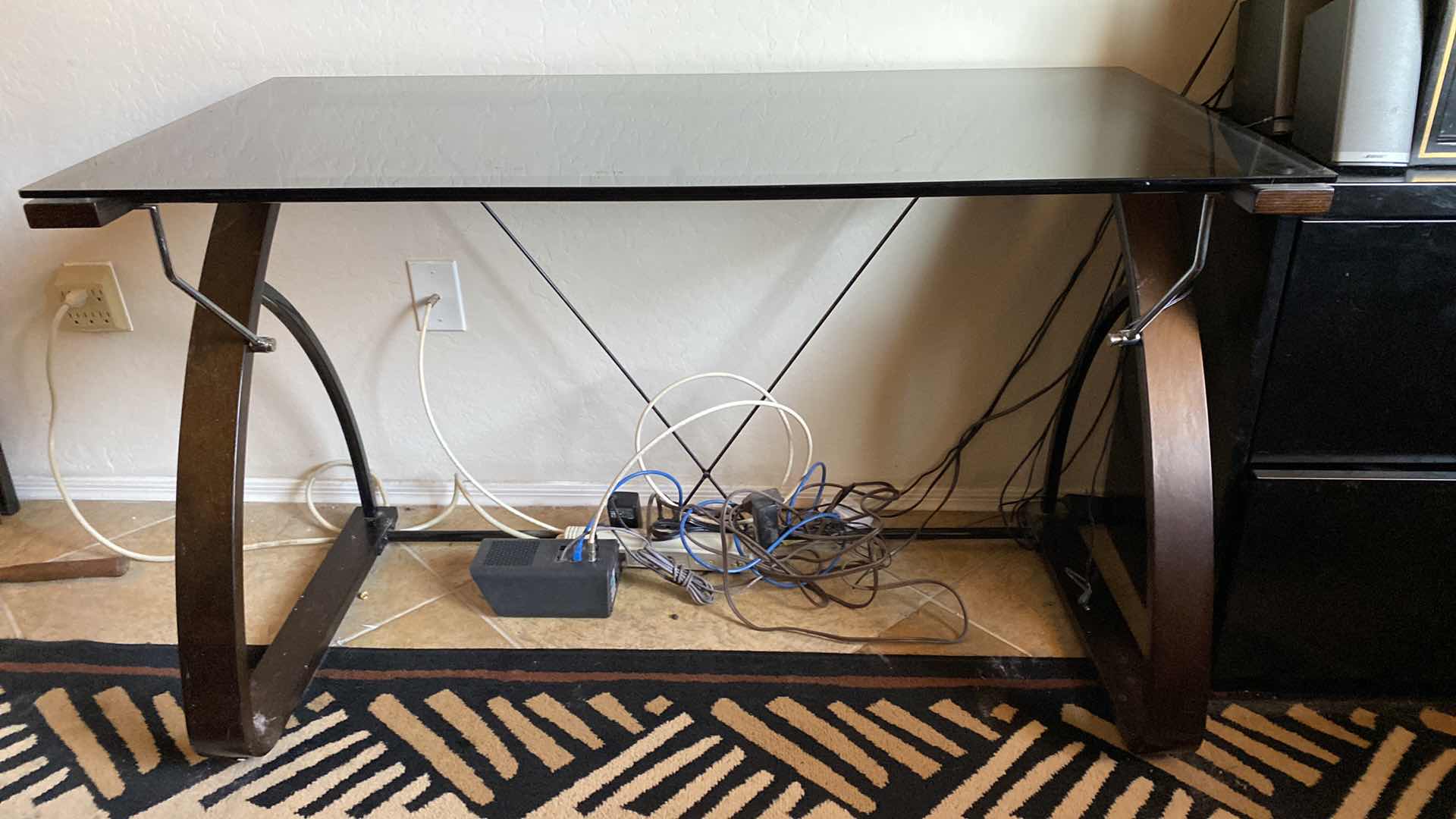 Photo 1 of CONTEMPORARY DESK WITH GLASS TOP 48“ x 24“ H 30”