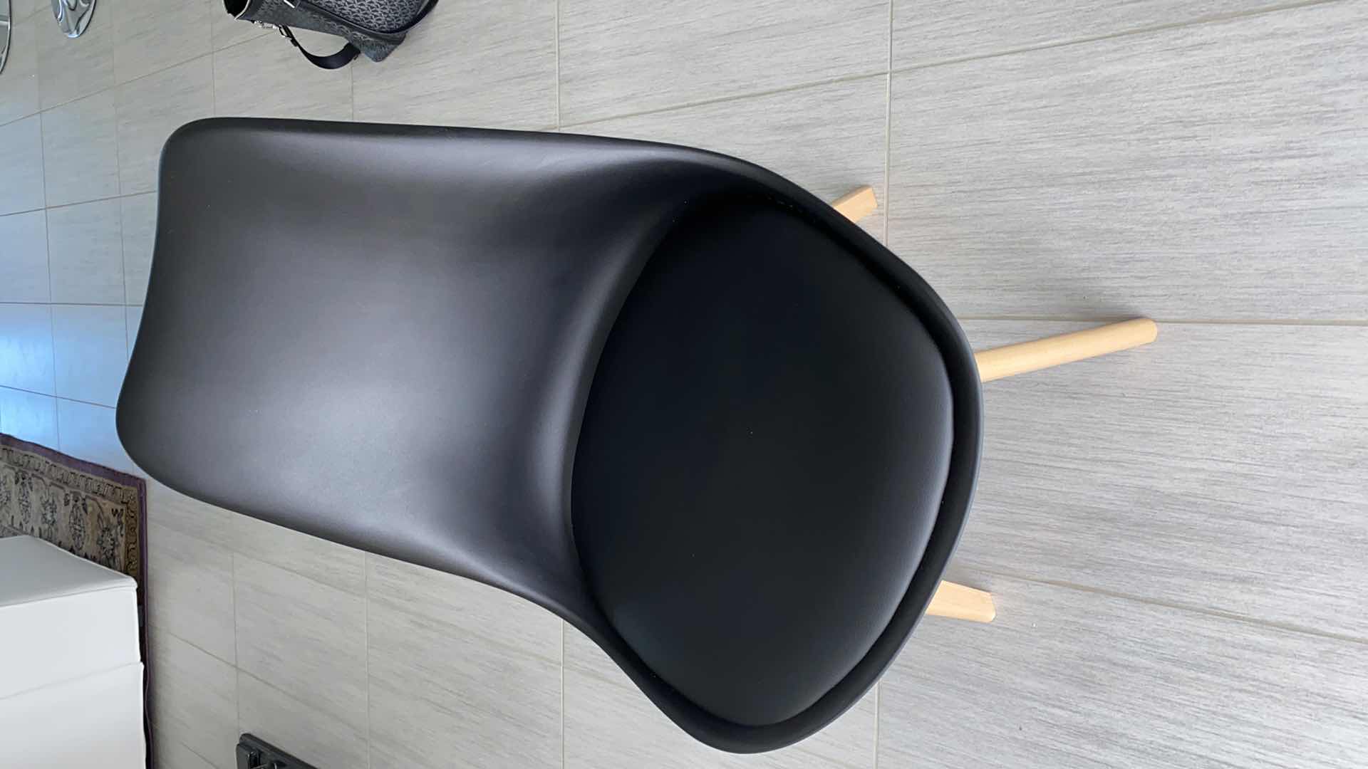 Photo 1 of MODERN FROSTED GLASS DINING TABLE WITH 4 CHAIRS 63“ x 35 1/2“ H 30” FULLY EXTENDED AS PICTURED  87” x 35 1/2” H 30”