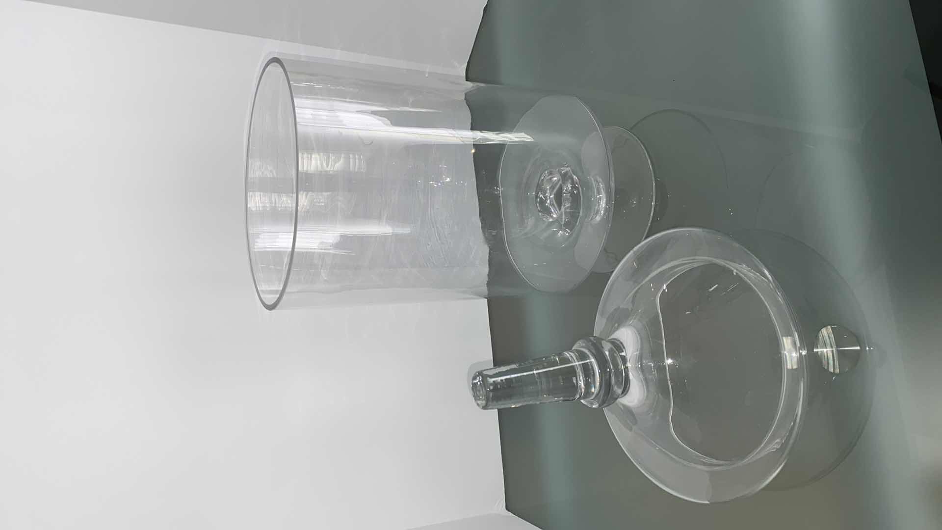 Photo 1 of CLEAR GLASS CANDLE OR DECOR JAR WITH LID 8” x 22”