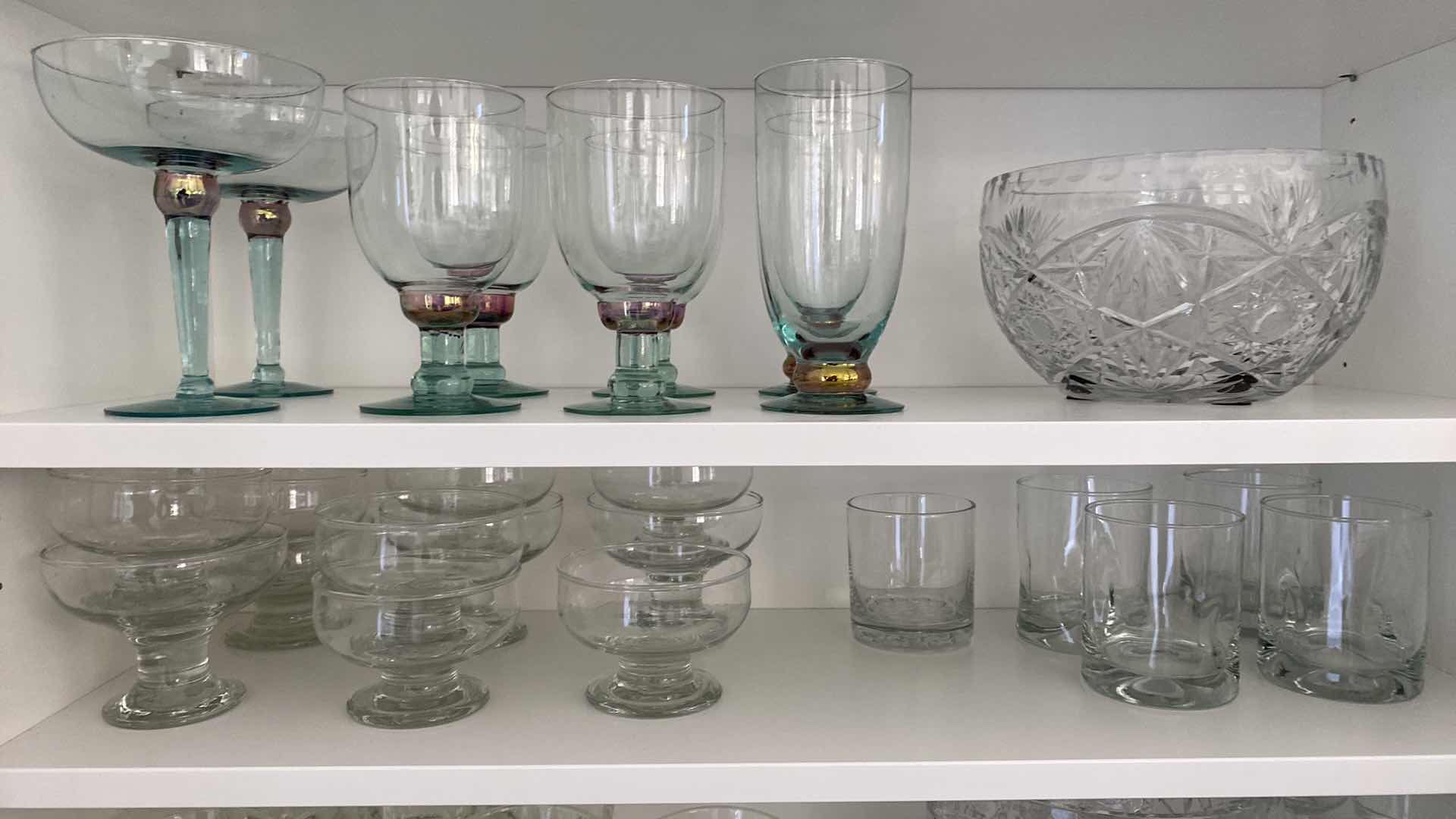 Photo 1 of 2-SHELFS STEMWARE AND GLASSWARE WITH A BOWL