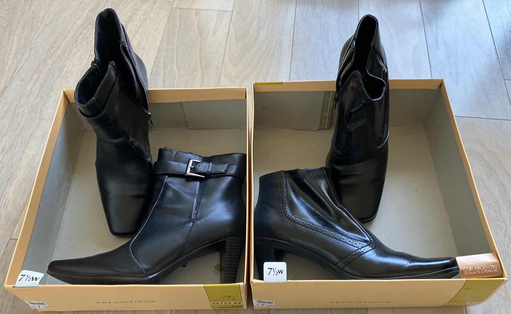 Photo 1 of 2-PAIRS SIZE 7 1/2 WIDE WOMENS BOOTS