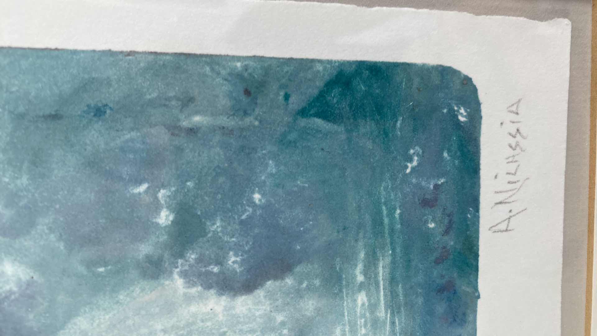 Photo 1 of FRAMED MONO PRINT BY A. NILHSSIA SIGNED ARTWORK 11 1/2” x 16 1/2”