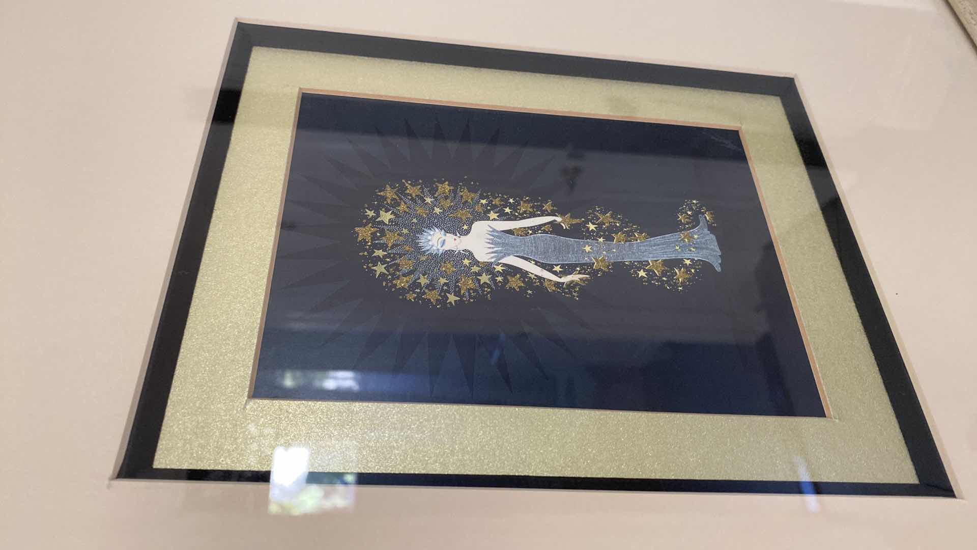 Photo 1 of FRAMED ART DECO STYLE SIGNED ARTWORK 20” x 21 1/2”