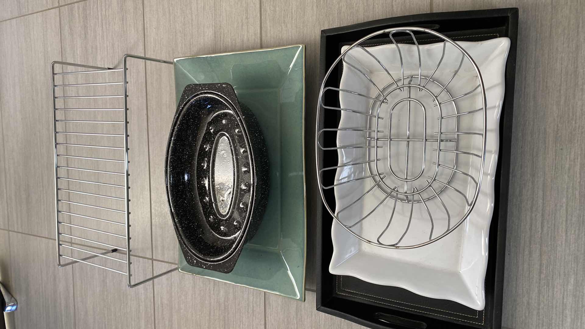 Photo 1 of ASSORTMENT IF SERVEWARE AND SMALL ROASTING PAN