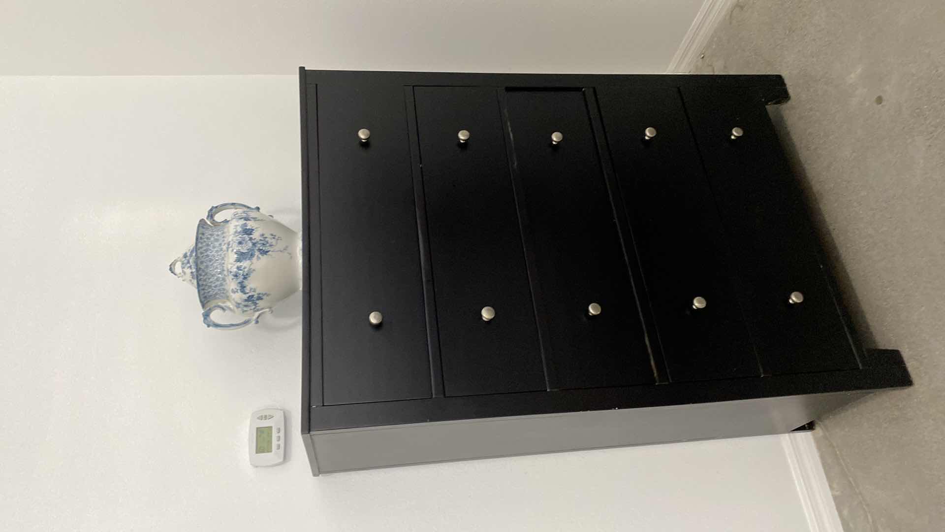 Photo 1 of BLACK TALL 5 DRAWER CHEST DOVETAIL CONSTRUCTION 38” x 18” H 55”