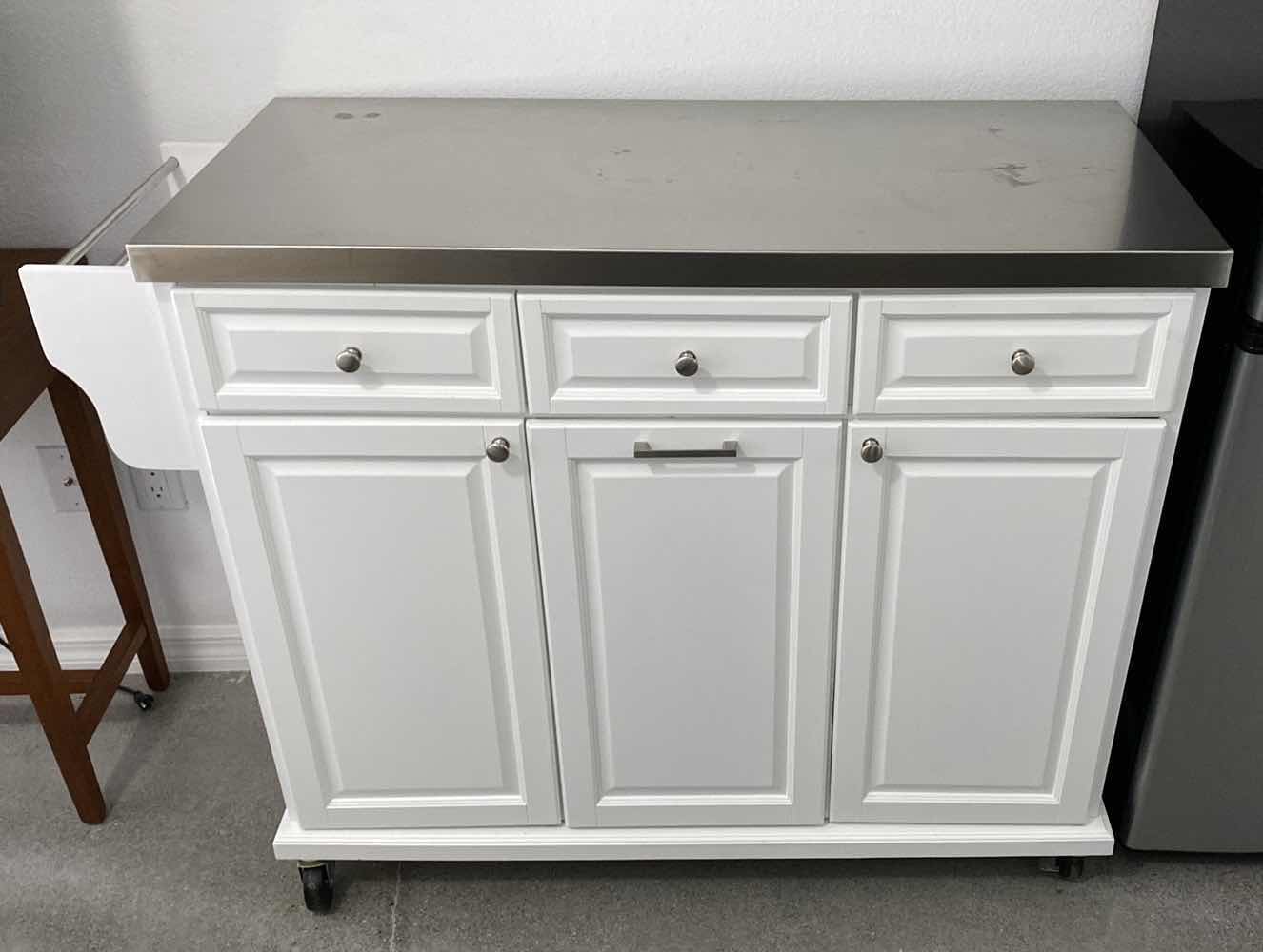 Photo 1 of KITCHEN ISLAND ROLLING CART WITH STEEL TOP 48“ x 19 H 37”