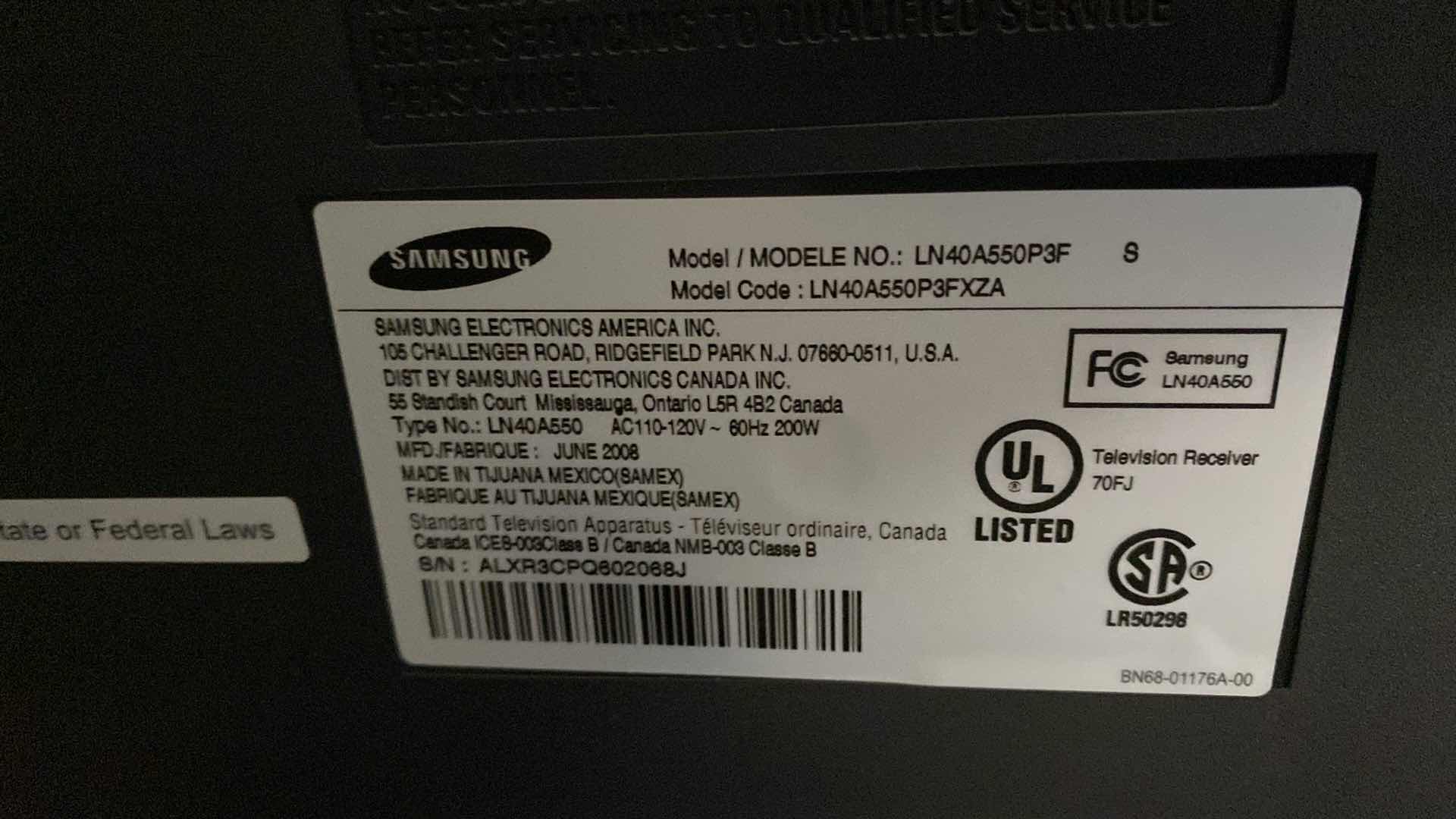 Photo 1 of SAMSUNG 40” TV WITH REMOTE