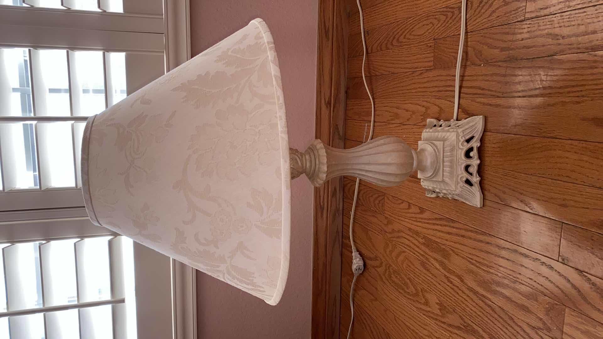 Photo 1 of METAL TABLE LAMP WITH FABRIC SHADE H 24”