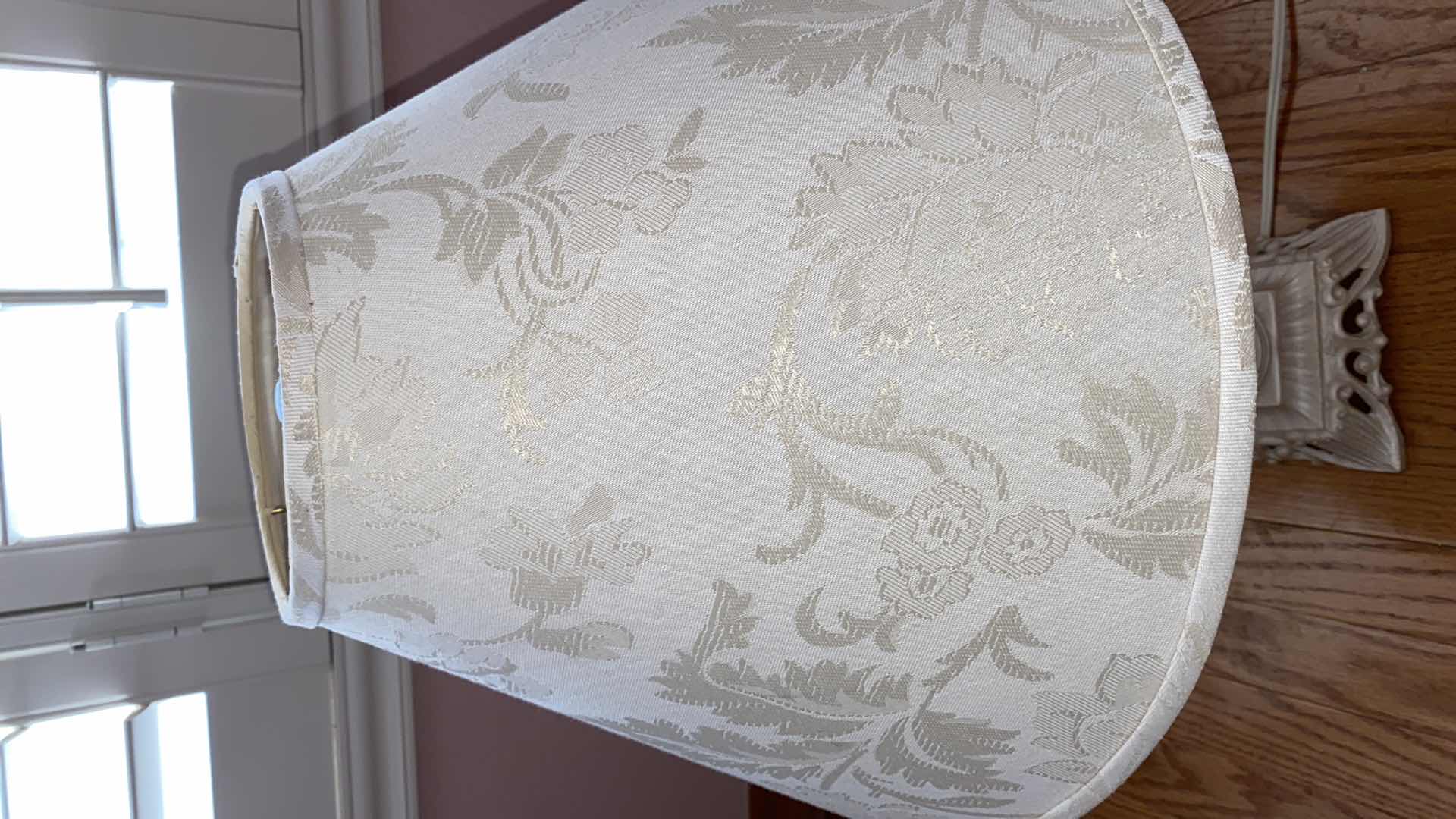 Photo 1 of METAL TABLE LAMP WITH FABRIC SHADE H 24”