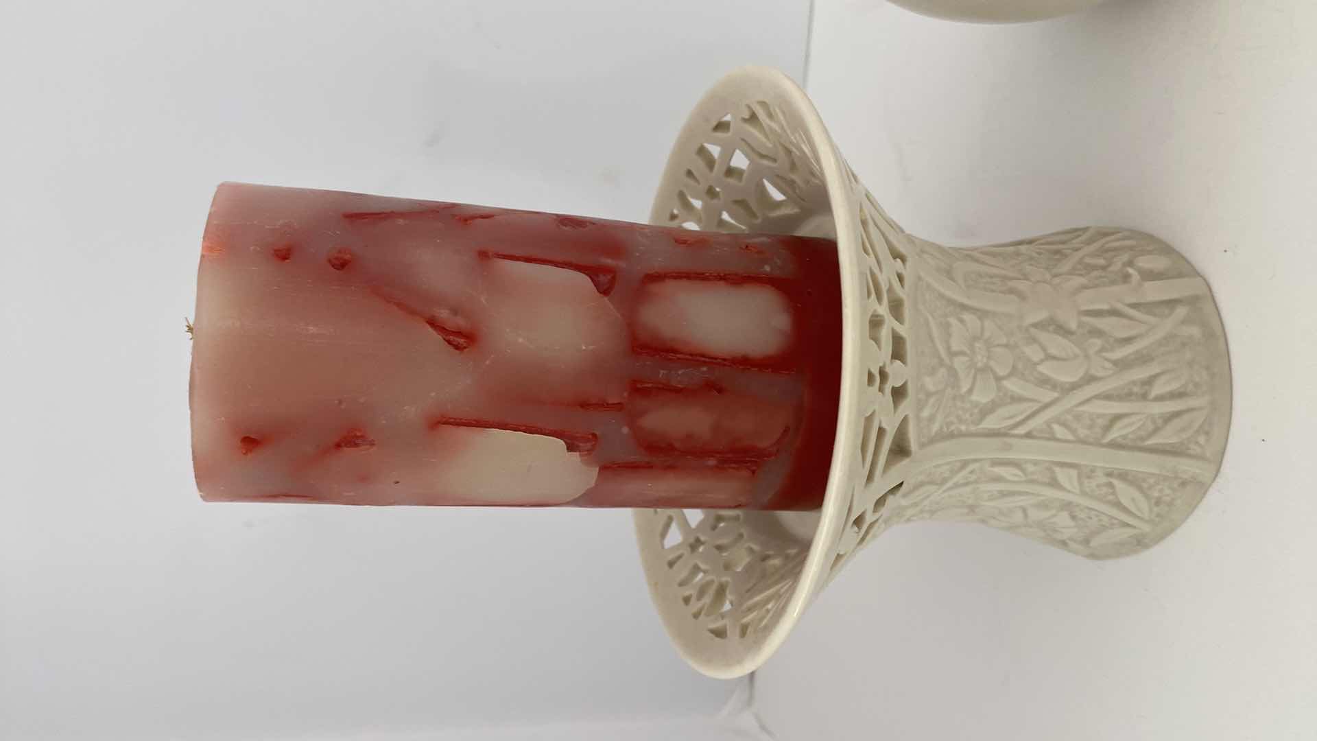 Photo 1 of LENOX VASE H 8” AND CANDLE HOLDER