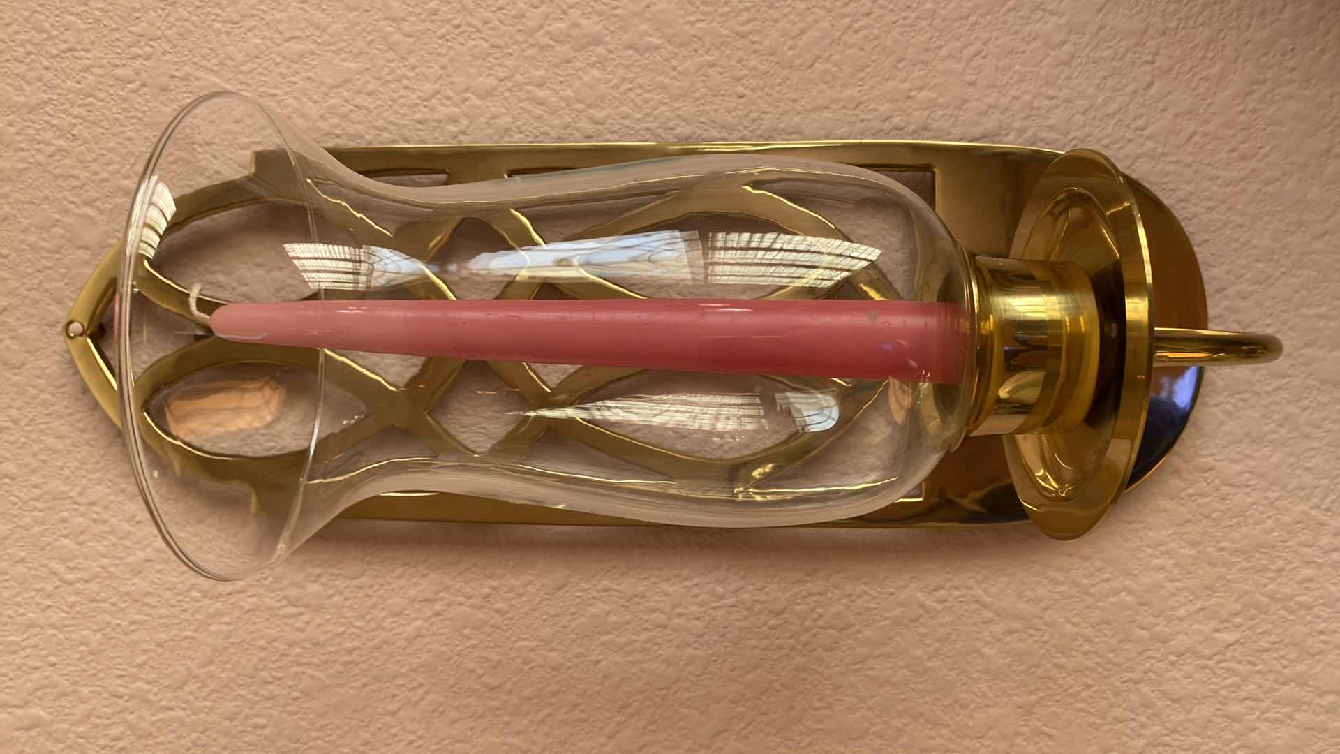 Photo 1 of PAIR OF WALL SCONCES WITH CANDLES 5” x 17”