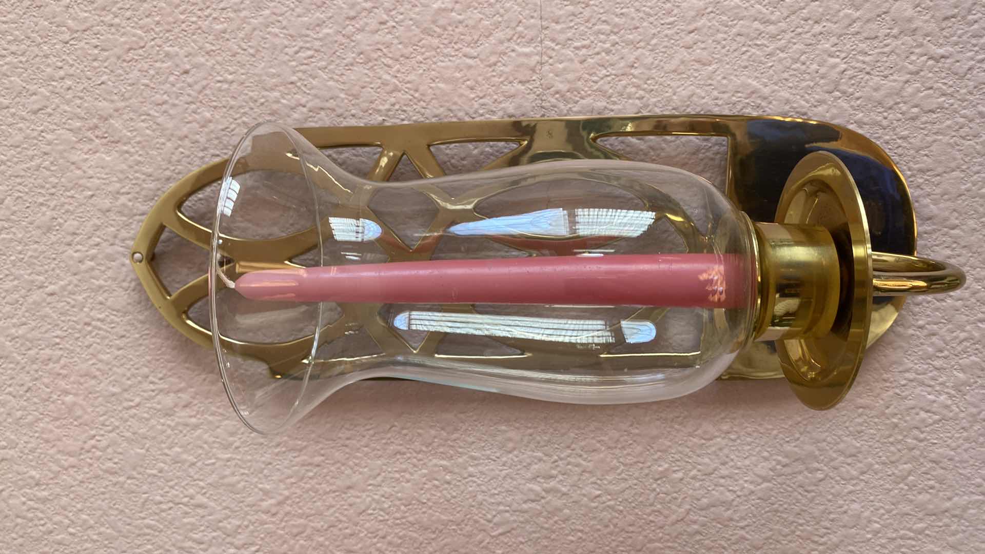 Photo 1 of PAIR OF WALL SCONCES WITH CANDLES 5” x 17”