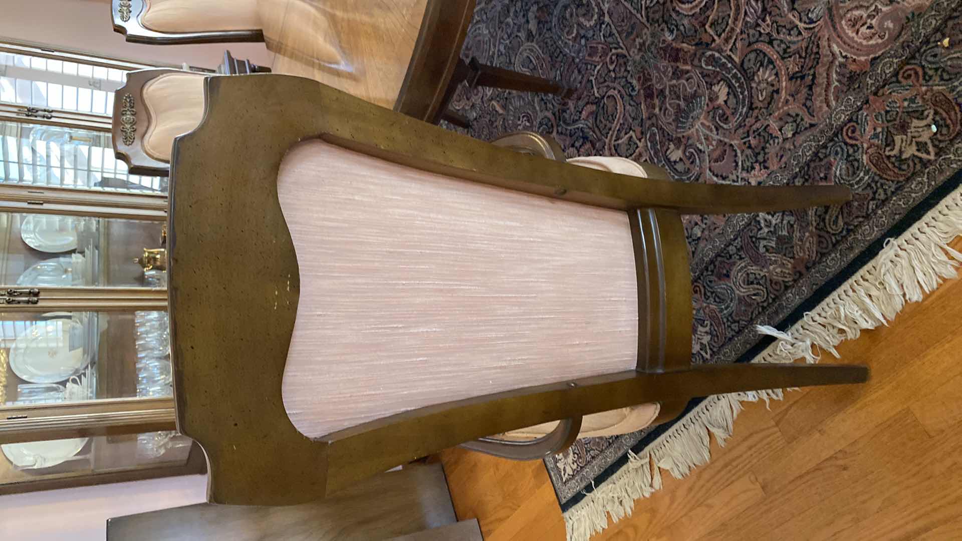 Photo 7 of FORMAL DINING ROOM TABLE WITH 6  CHAIRS AND 2 LEAFS, TABLE FELTS MEASUREMENT WITHOUT LEAFS 65“ x 43 1/2“ H 29 1/2” LEAFS 18”