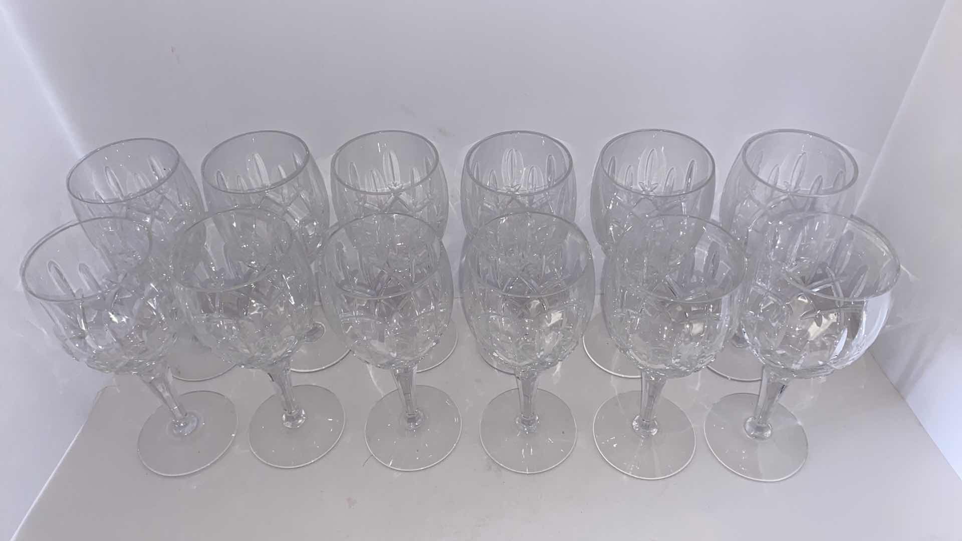 Photo 1 of 12 CRYSTAL CUT WINE GLASSES