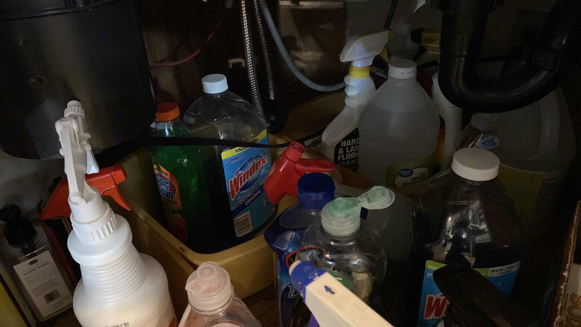Photo 1 of CONTENTS UNDER KITCHEN SINK CLEANING SUPPLIES