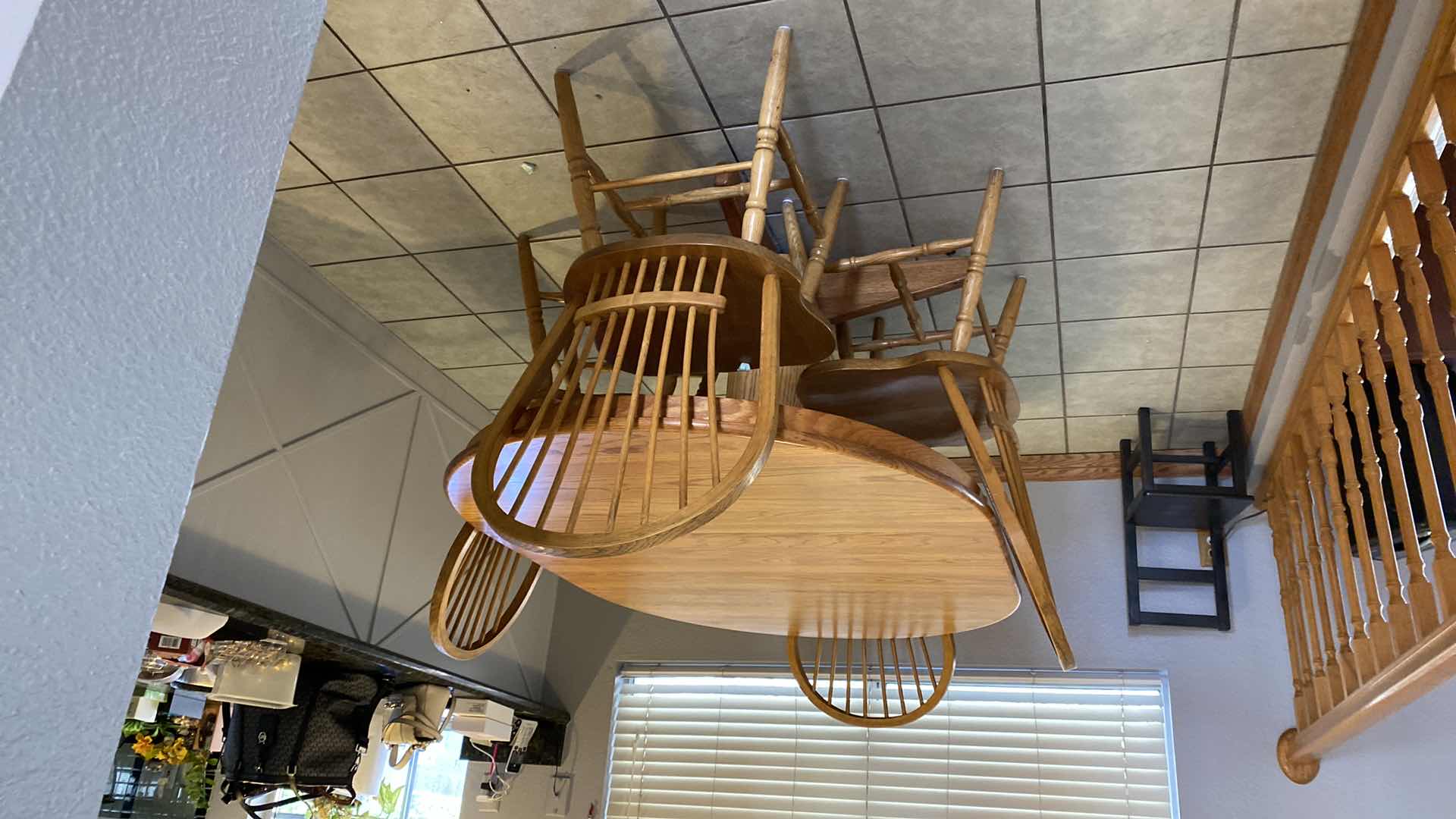 Photo 1 of OAK OVAL TABLE WITH 4 CHAIRS 60” x 42“ H 29