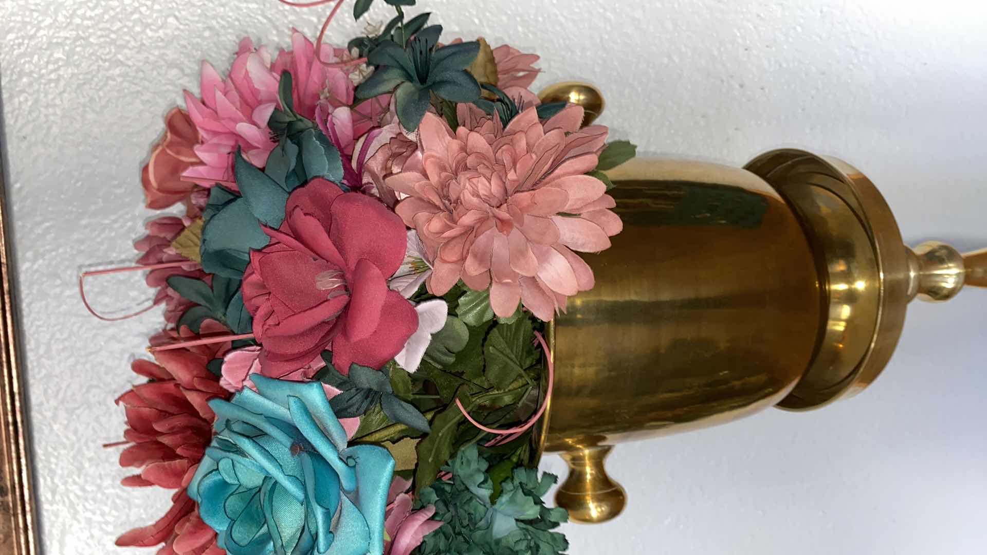 Photo 1 of CHAMPAGNE BUCKET AND STAND WITH FAUX FLOWERS STAND H28”