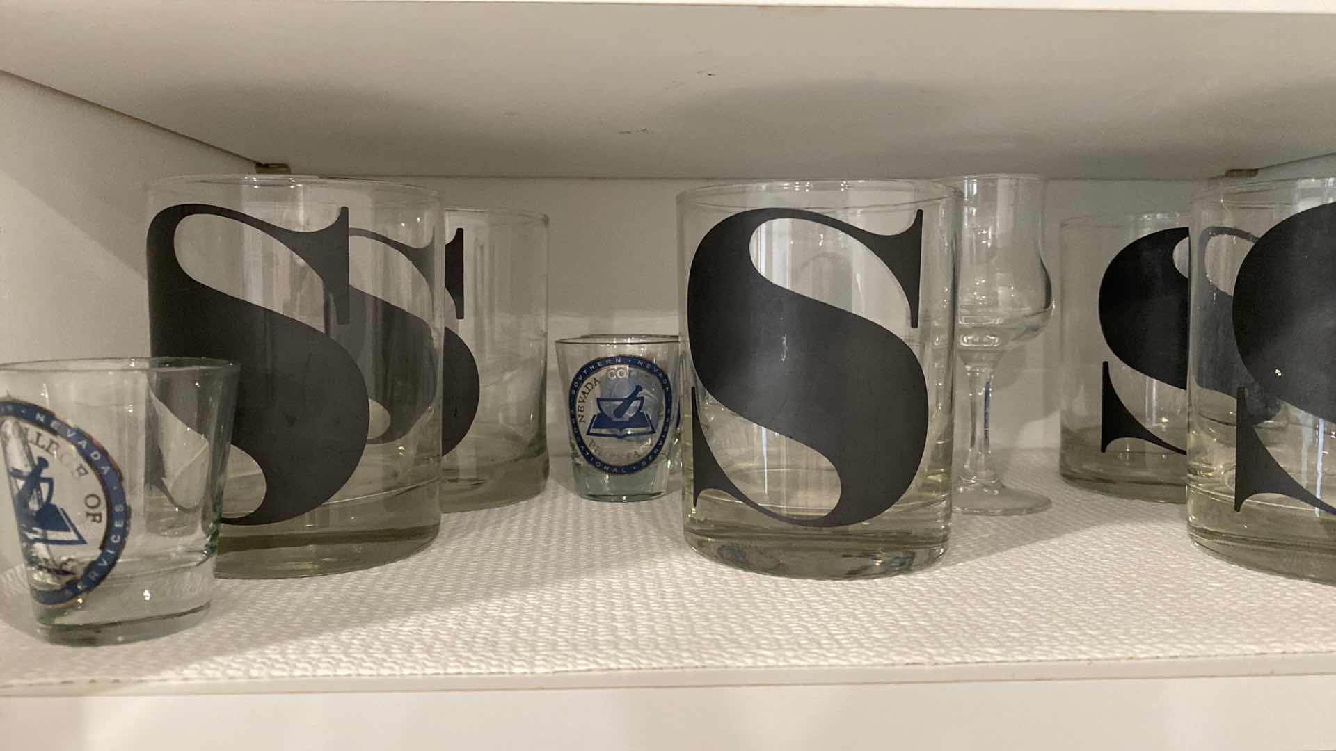 Photo 1 of CONTENTS KITCHEN CABINET GLASSES AND HAND PAINTED STEMWARE