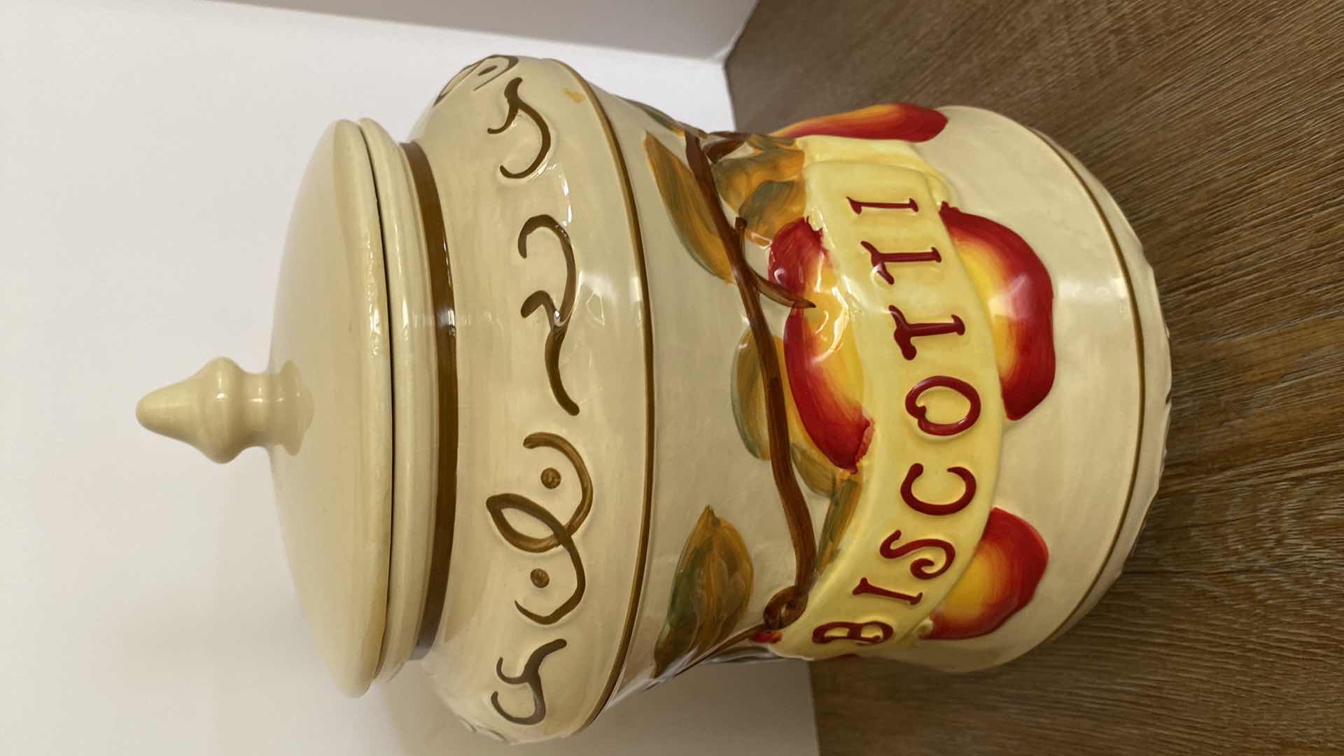 Photo 1 of BISCOTTI JAR AND FOOTED BOWL