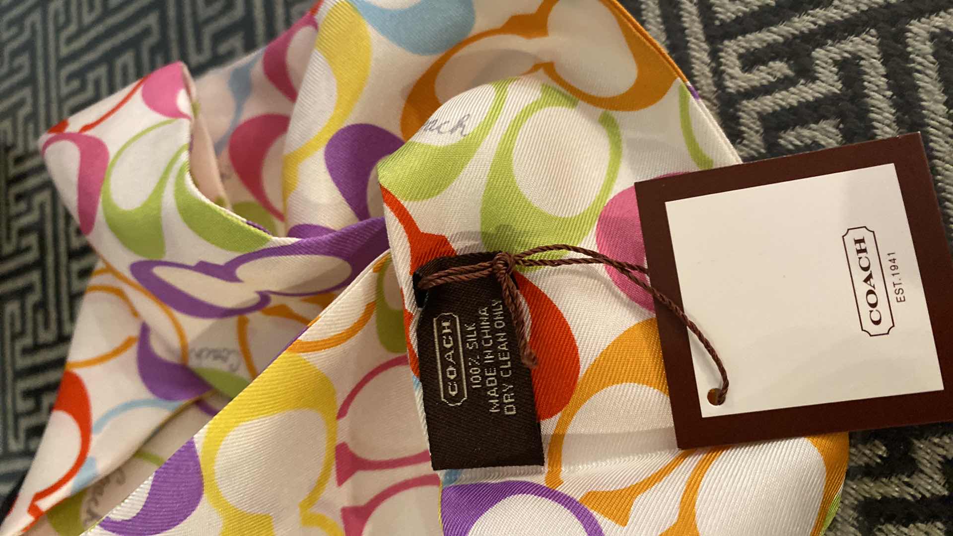 Photo 1 of COACH SCARF AND UNKNOWN BRAND SIZE S FUR LINED LEATHER GLOVES