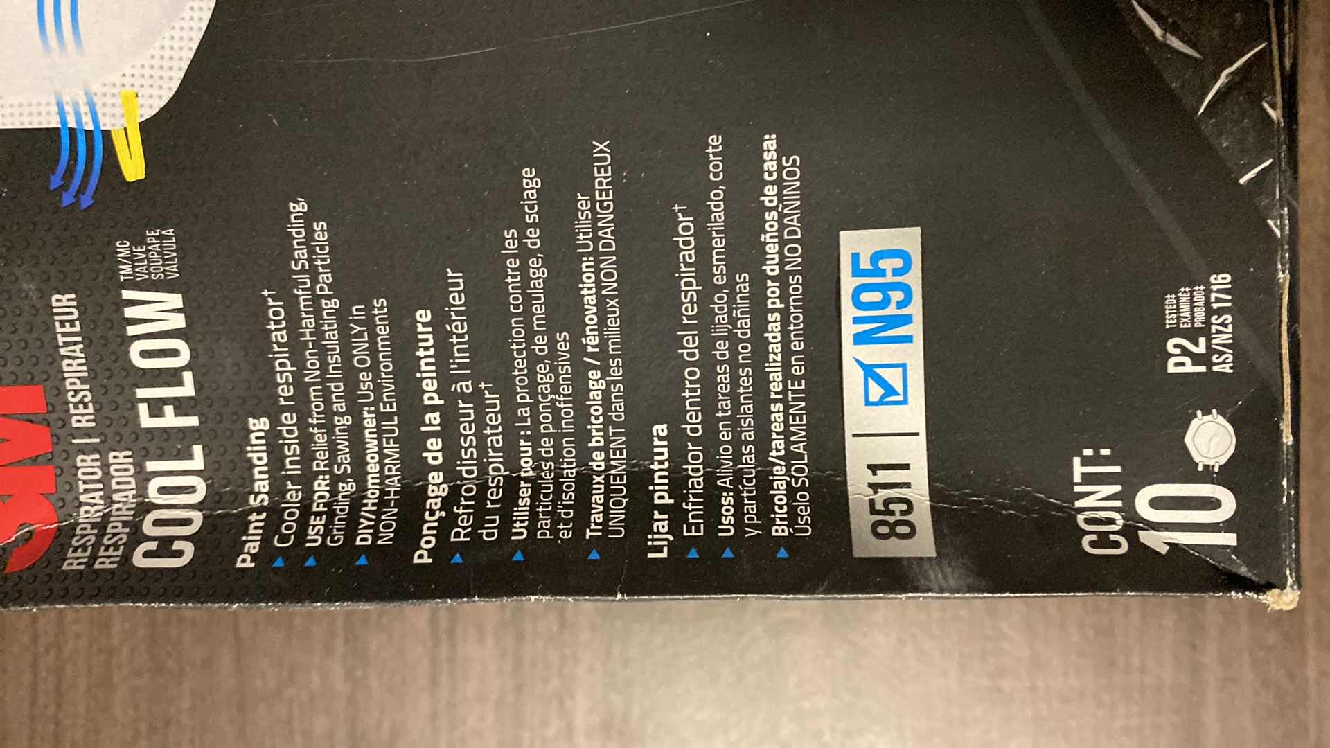 Photo 1 of 3M 8511 COOL FLOW RESPIRATOR 10 MASKS