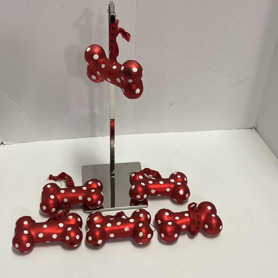 Photo 1 of 6 - DOG BONE GLASS ORNAMENTS FROM LEMON TREE DESIGNS 5” x 3”