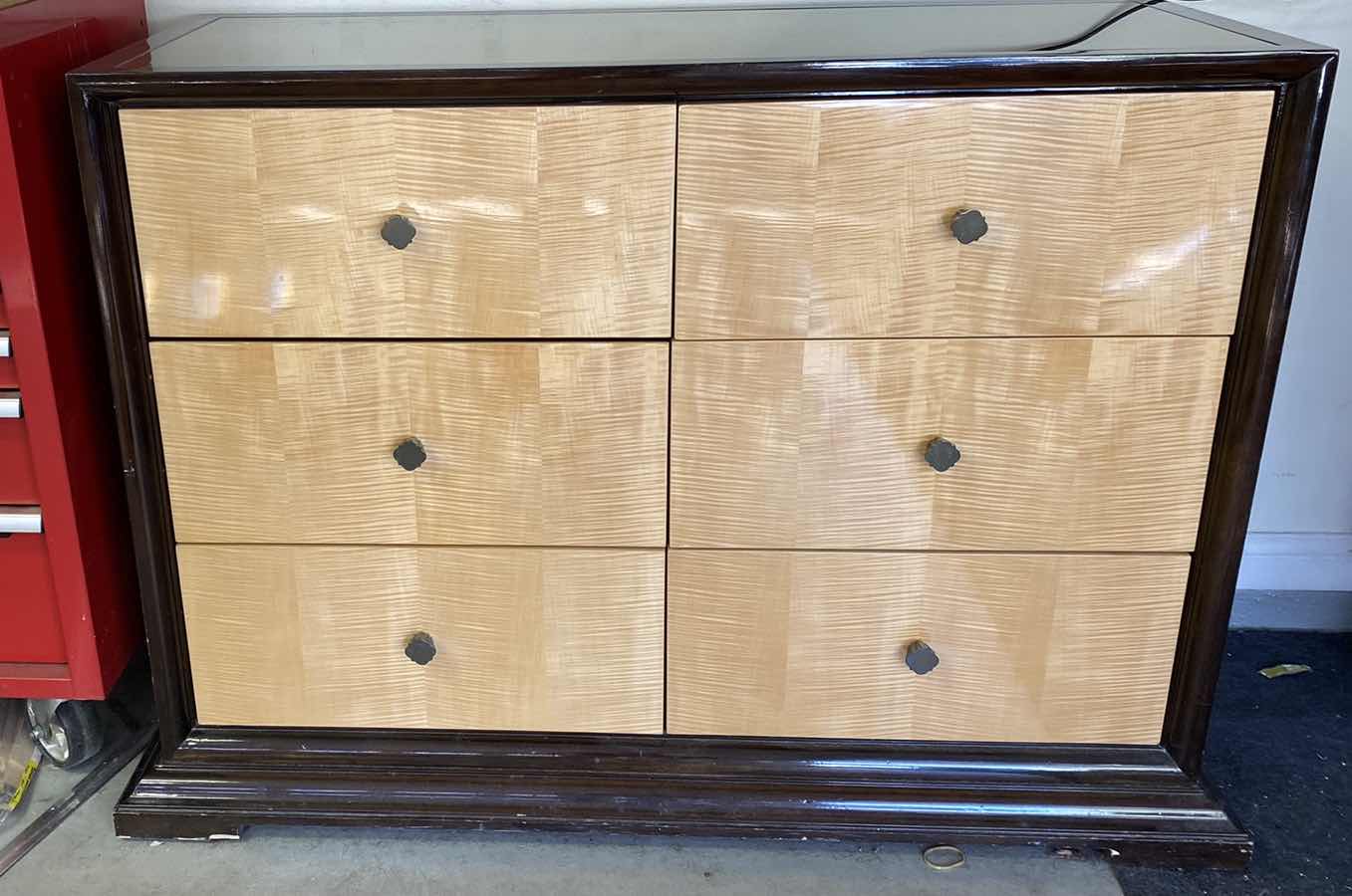 Photo 1 of LACQUER FINISH DRESSER WITH MIRROR TOP SELF CLOSING DRAWERS DOVETAIL CONSTRUCTION  FROM WYNN RESORT 48 1/2“ x 19“ H 36”